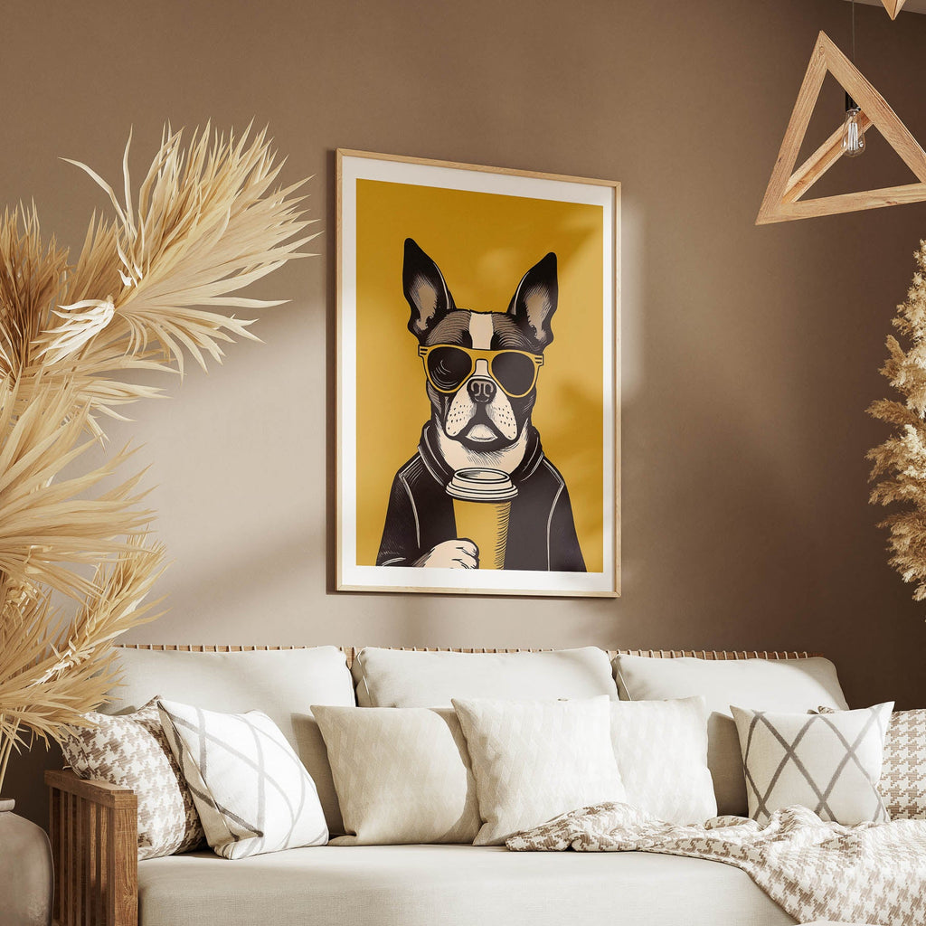 Boston Terrier Chillin Coffee Dog image 5