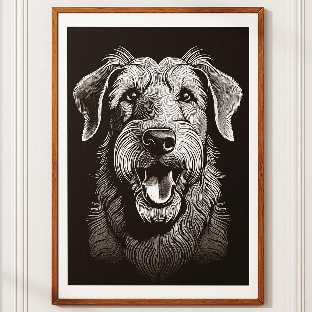Irish Wolfhound Line Dog Series in Black and White image 10