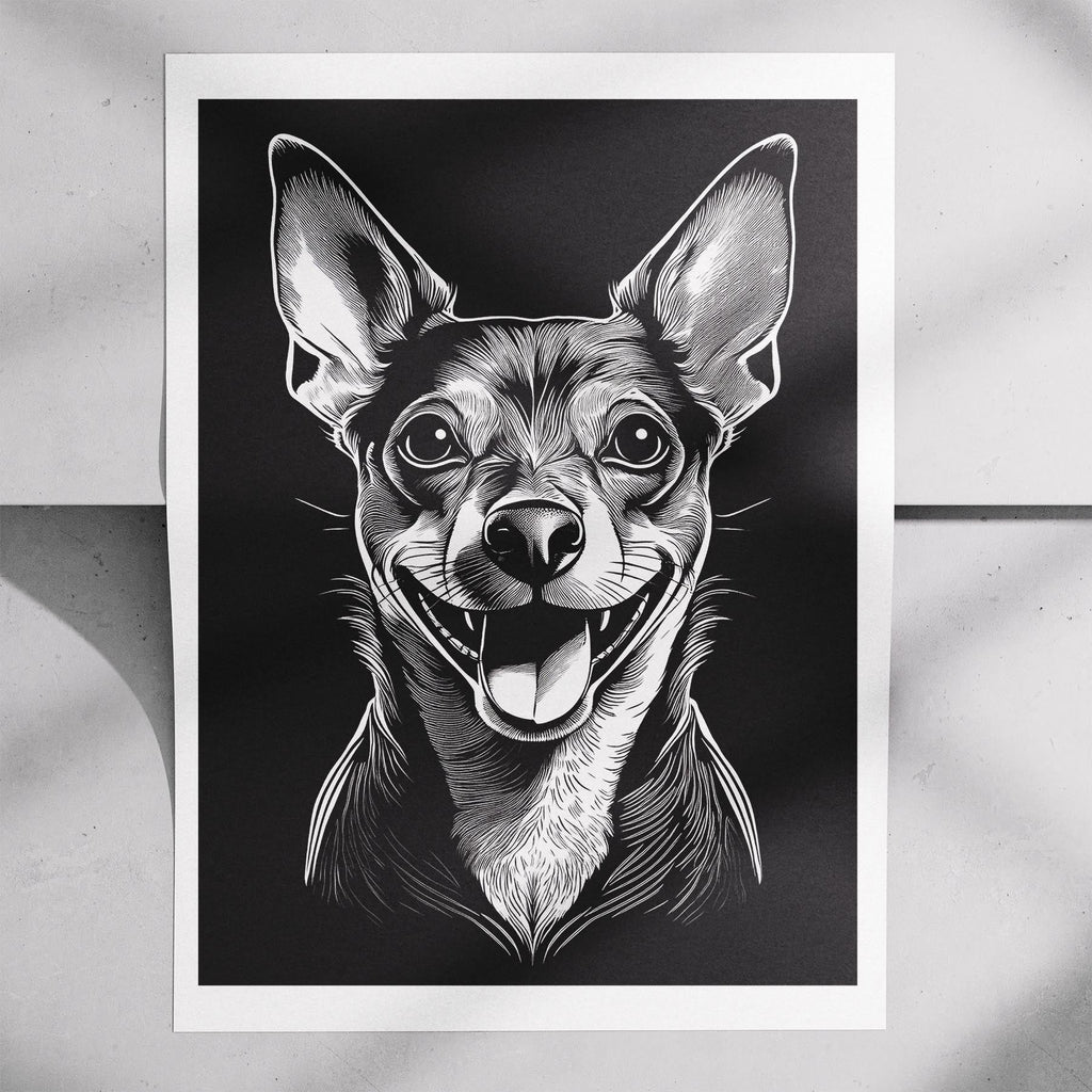 Miniature Pinscher Line Dog Series in Black and White image 7