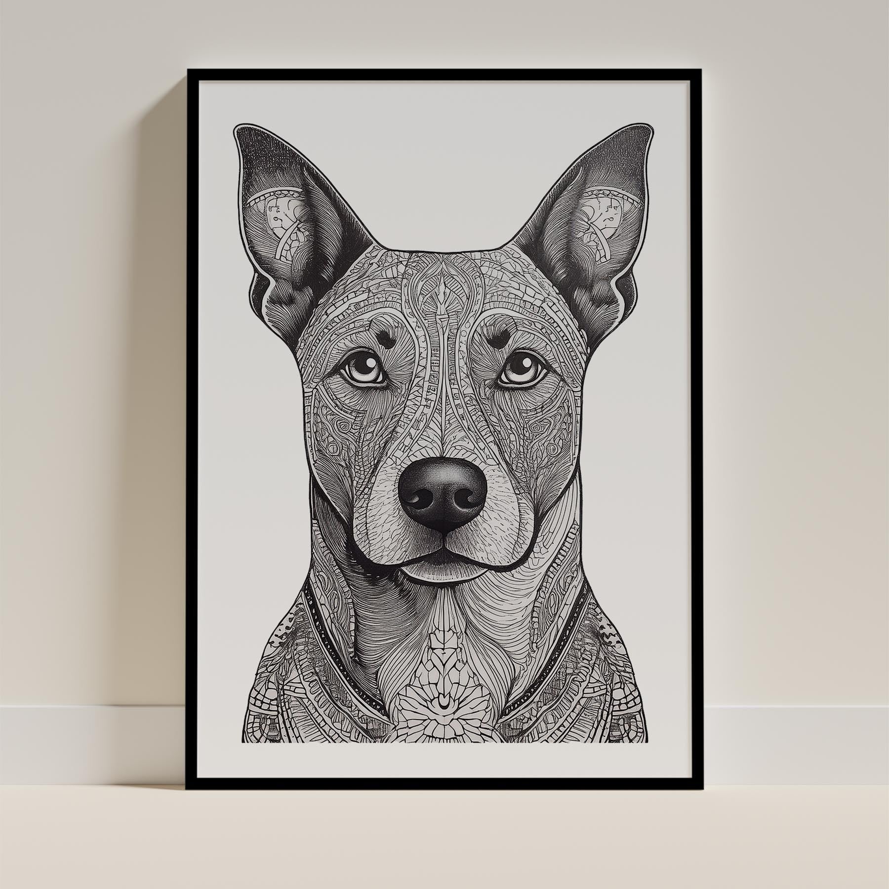 Cattle Dog Mandala Black and White Dog Series image 0