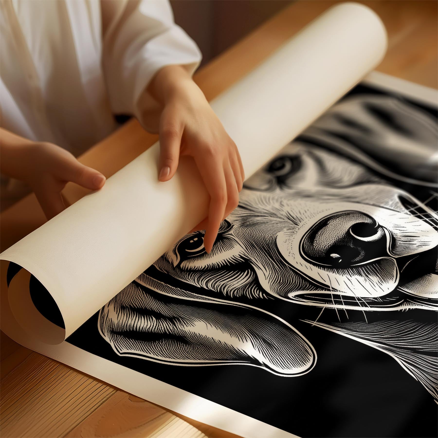 Hungarian Vizsla Line Dog Series in Black and White image 1