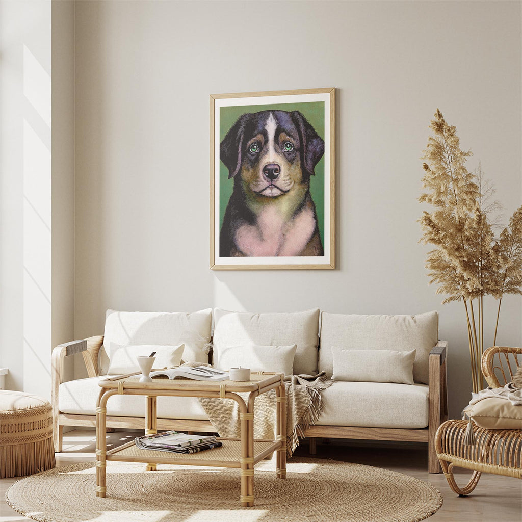 Bernese Mountain Dog Green Painted Series image 2