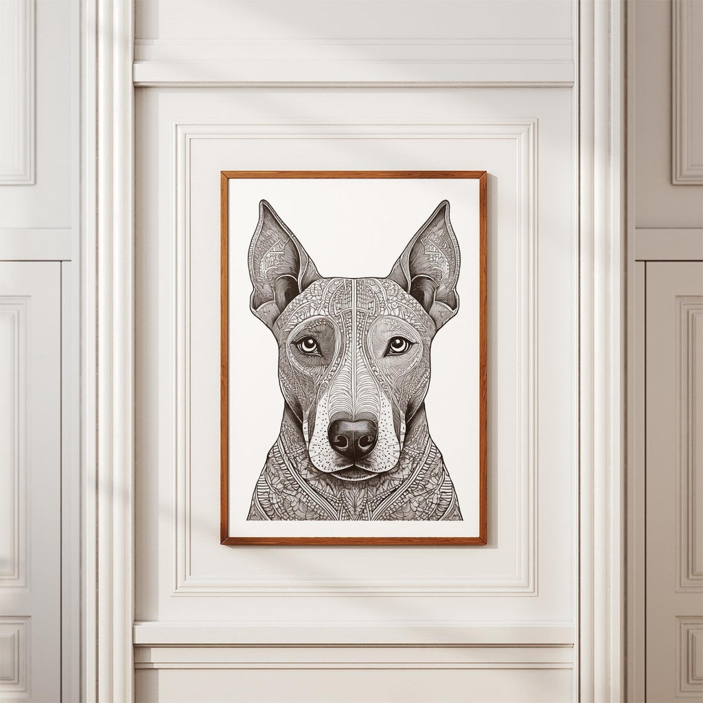 Bull Terrier Mandala Black and White Dog Series image 2