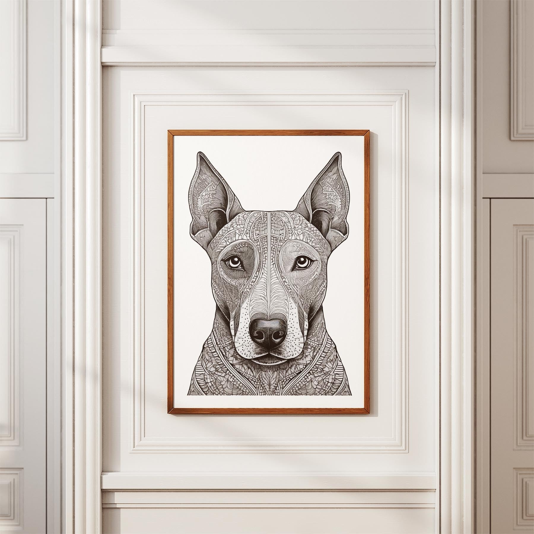 Bull Terrier Mandala Black and White Dog Series image 2