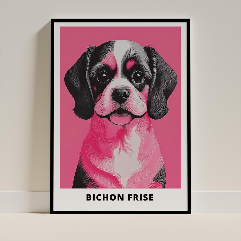 Bichon Frise Pink and Black Dog Series image 0