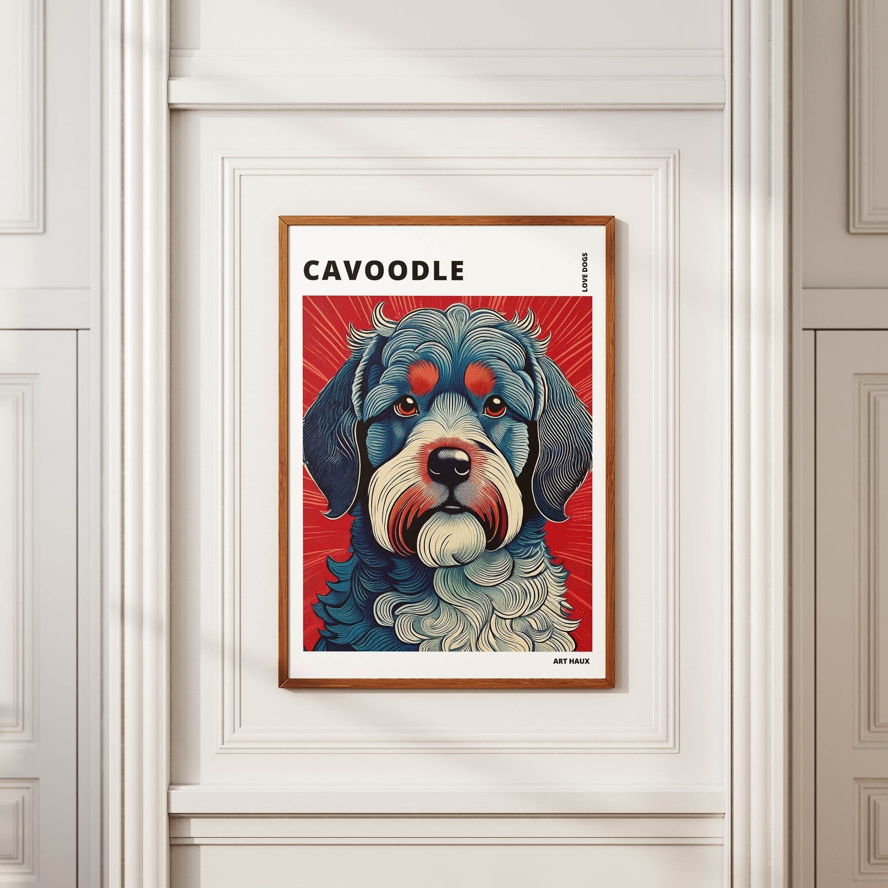 Cavoodle Hokusai Japanese Inspired Dog Series with Text image 3