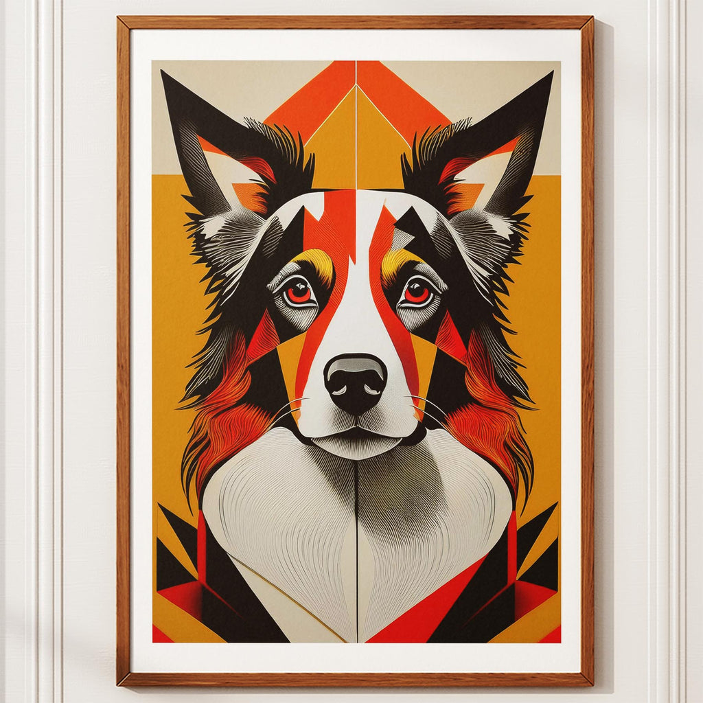 Border Collie Geometric Orange Series image 10