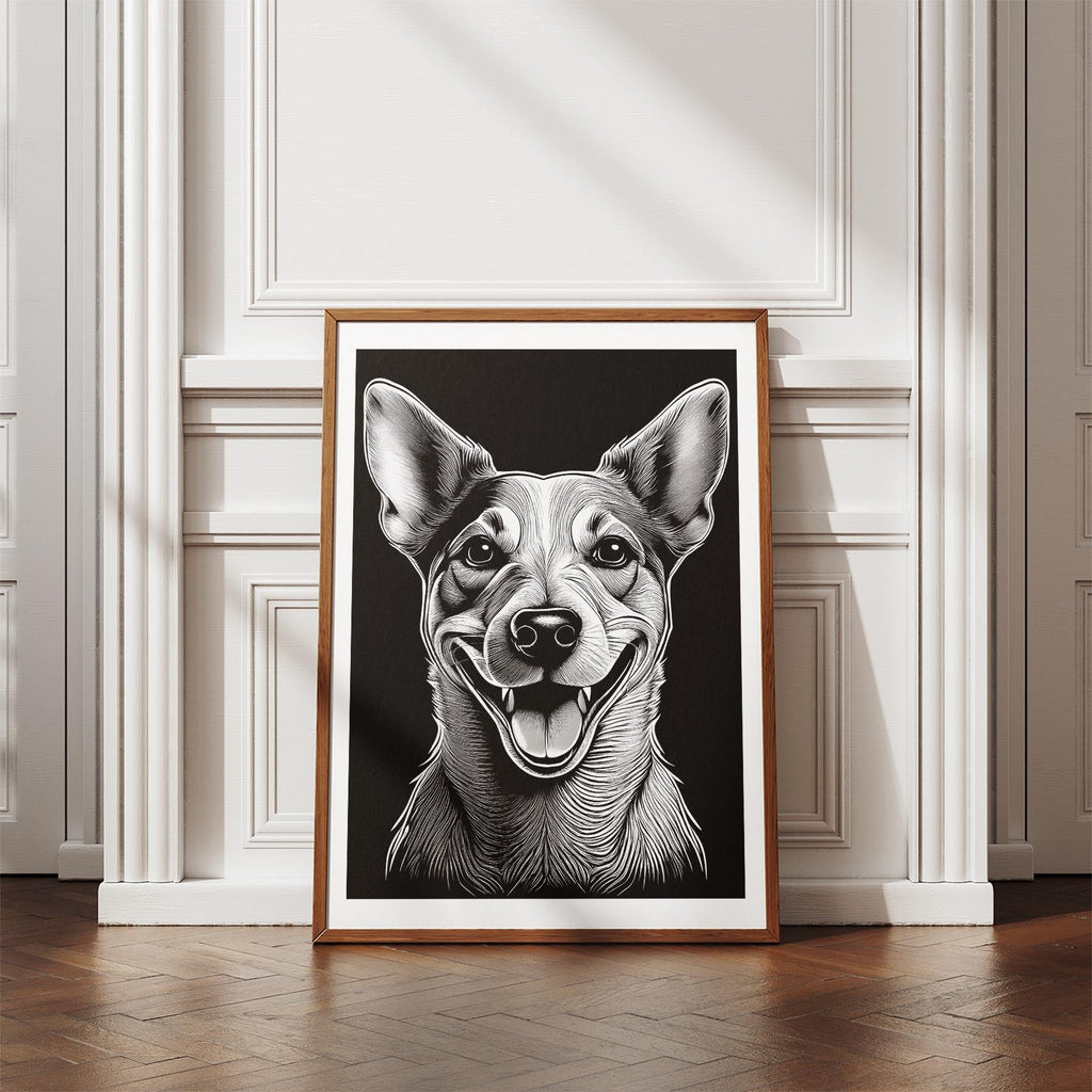 Jack Russell Line Dog Series in Black and White image 4