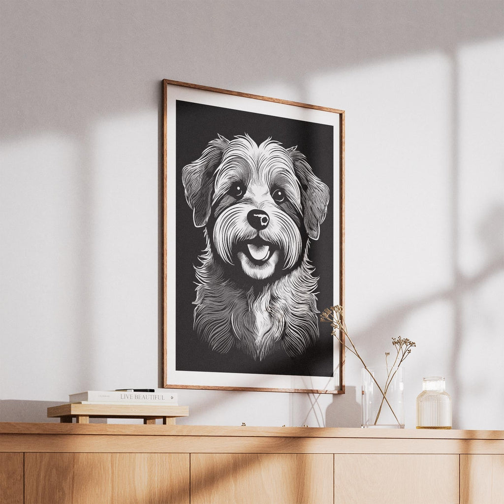 Havanese Line Dog Series in Black and White image 5
