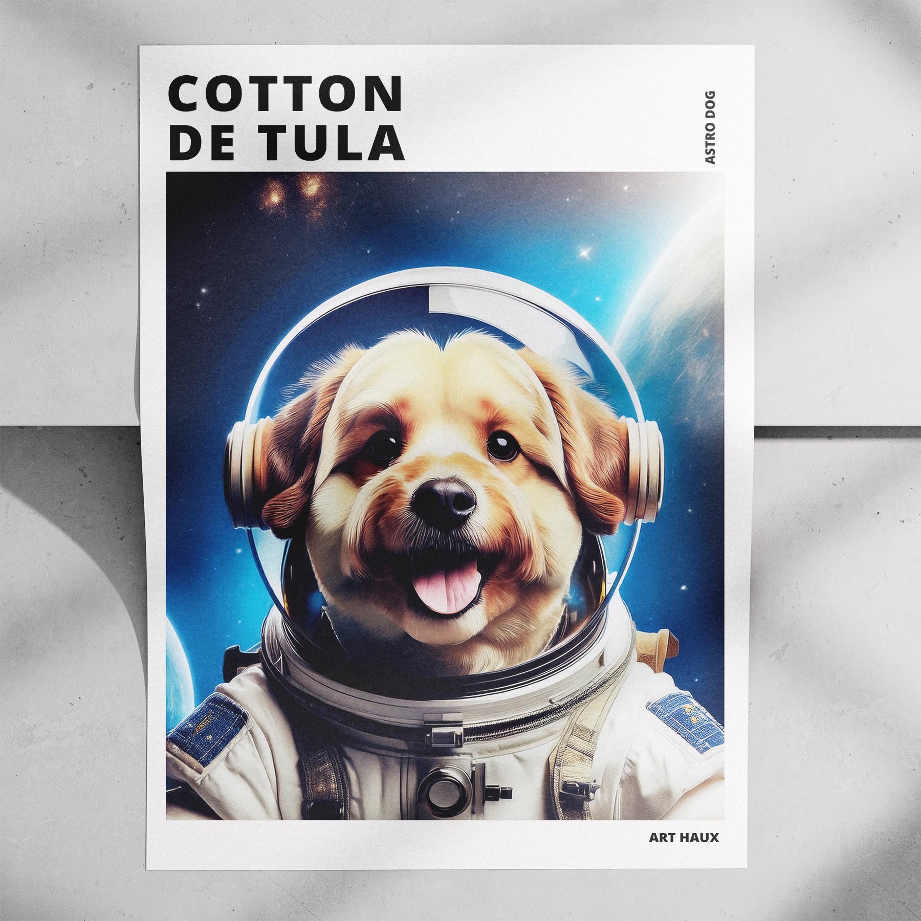 Coton de Tulear Astronaut Dog Series with Text Astro Dog image 7