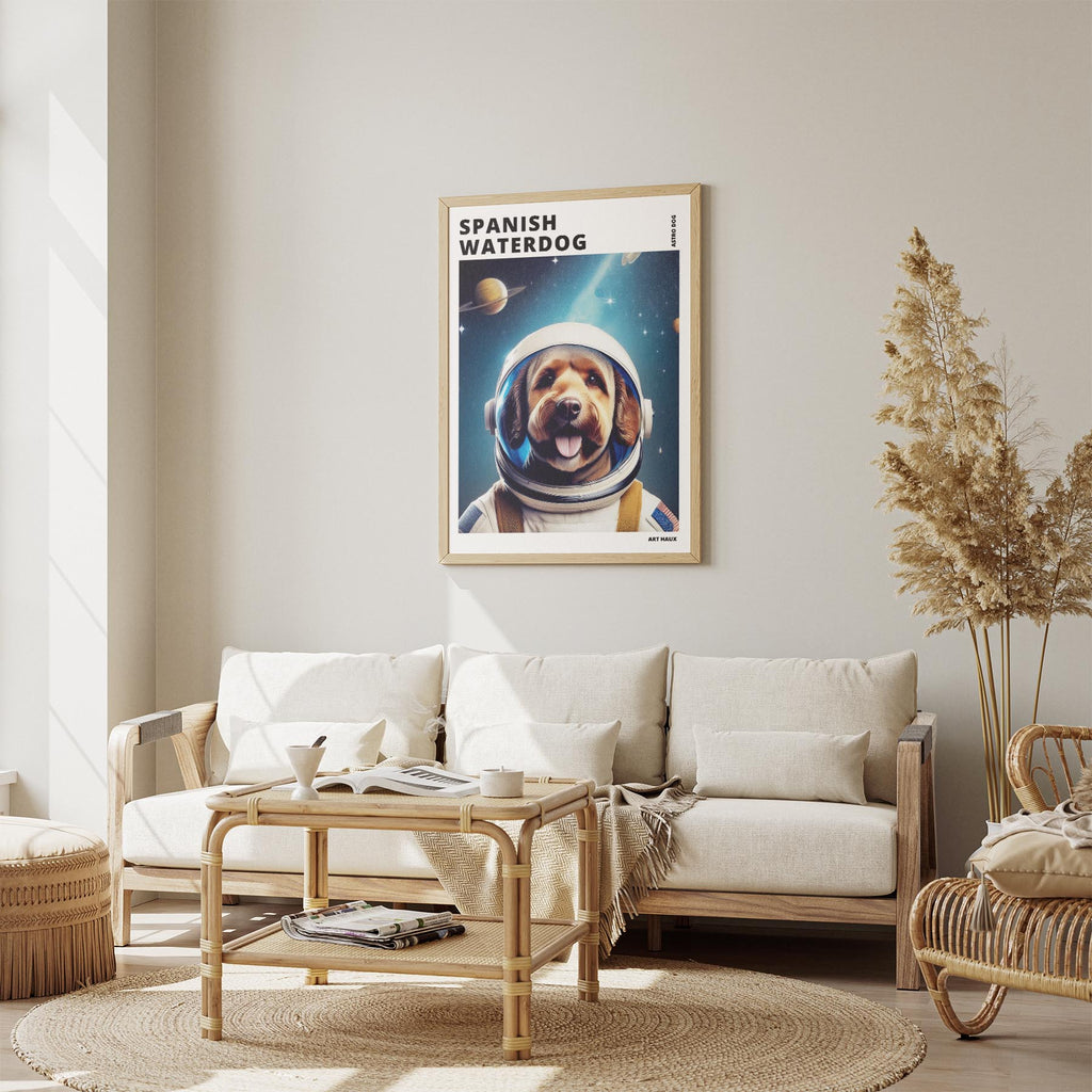 Spanish Water Dog Astronaut Dog Series with Text Astro Dog image 2