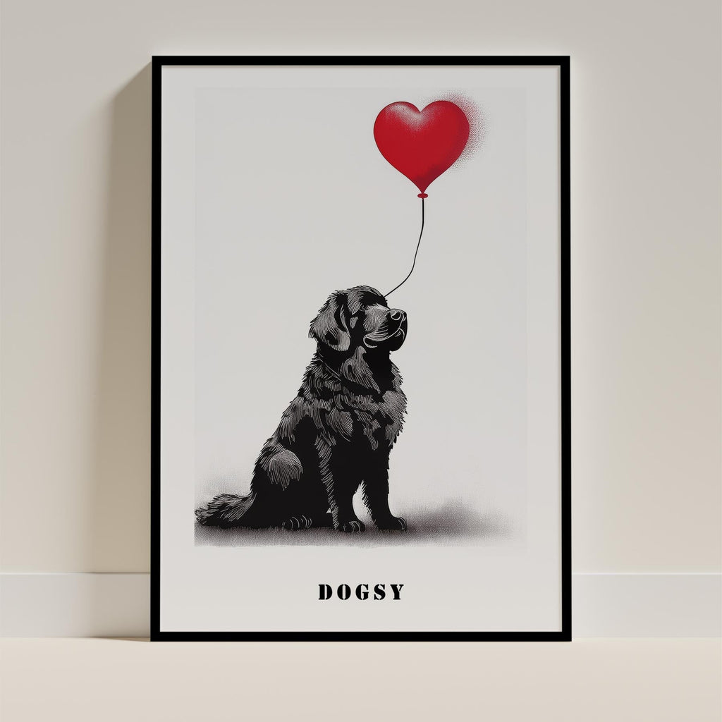 Newfoundland DOGSY Series inspired by the Art of Banksy with text Dogsy image 0