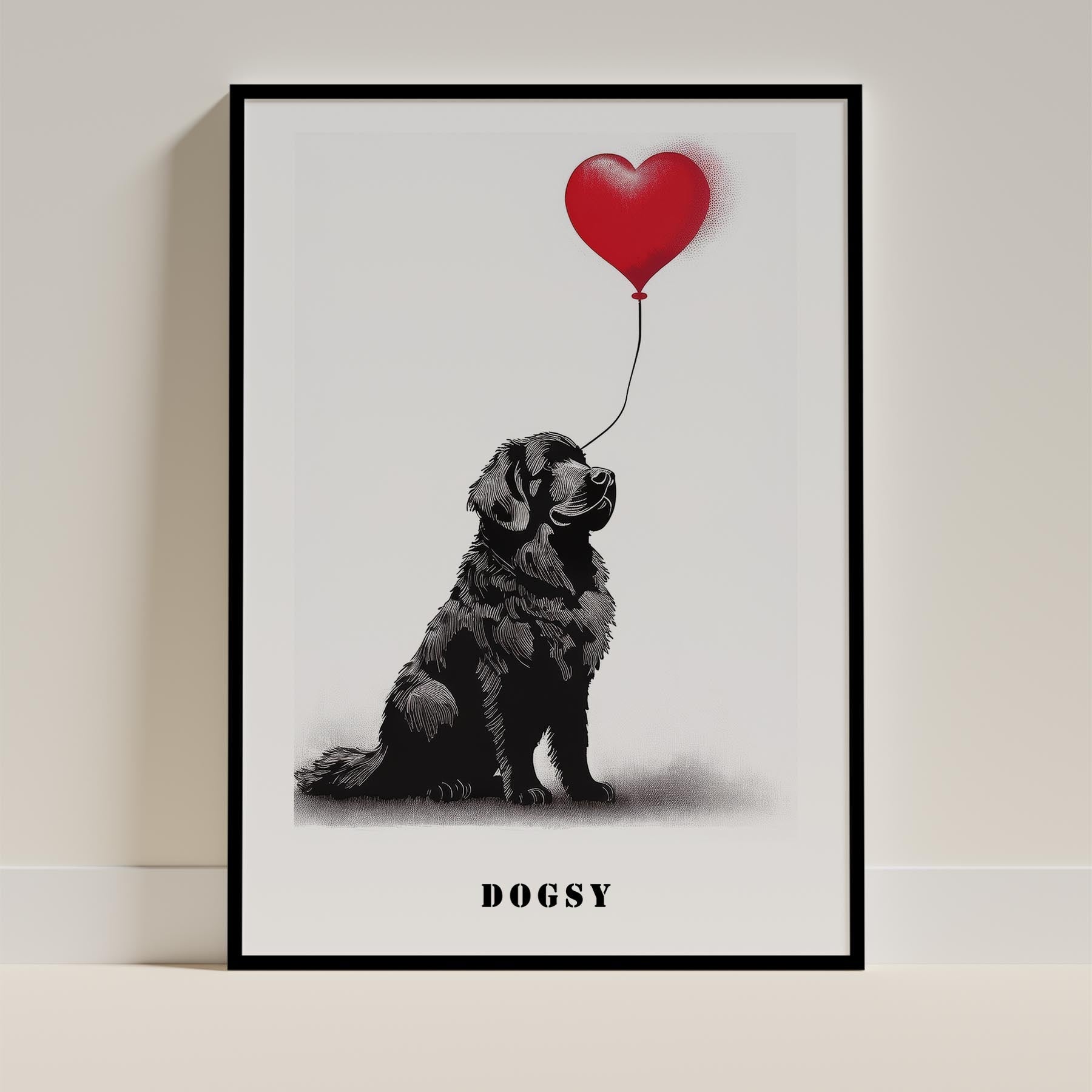 Newfoundland DOGSY Series inspired by the Art of Banksy with text Dogsy image 0