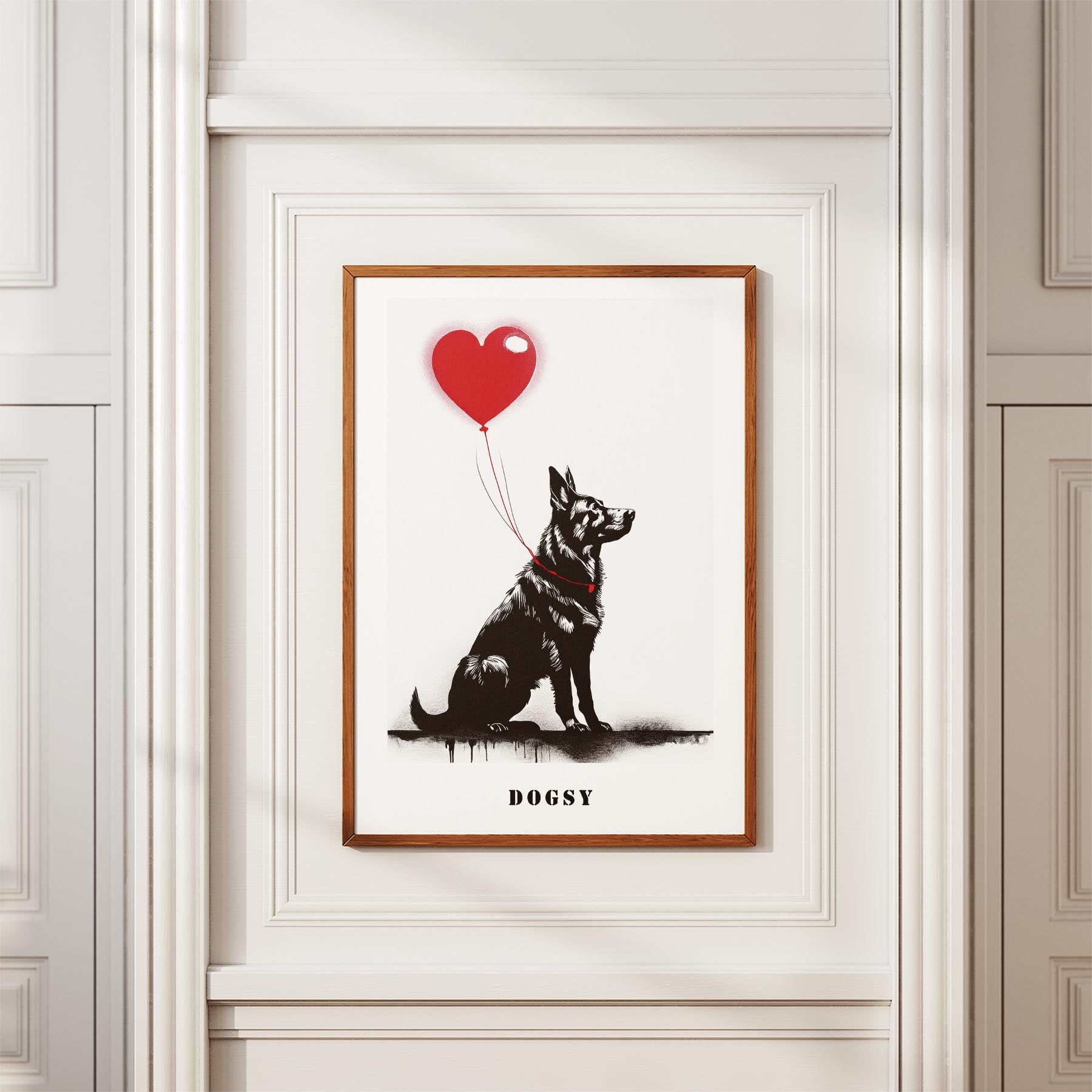 German Shepherd DOGSY Series inspired by the Art of Banksy with text Dogsy image 3