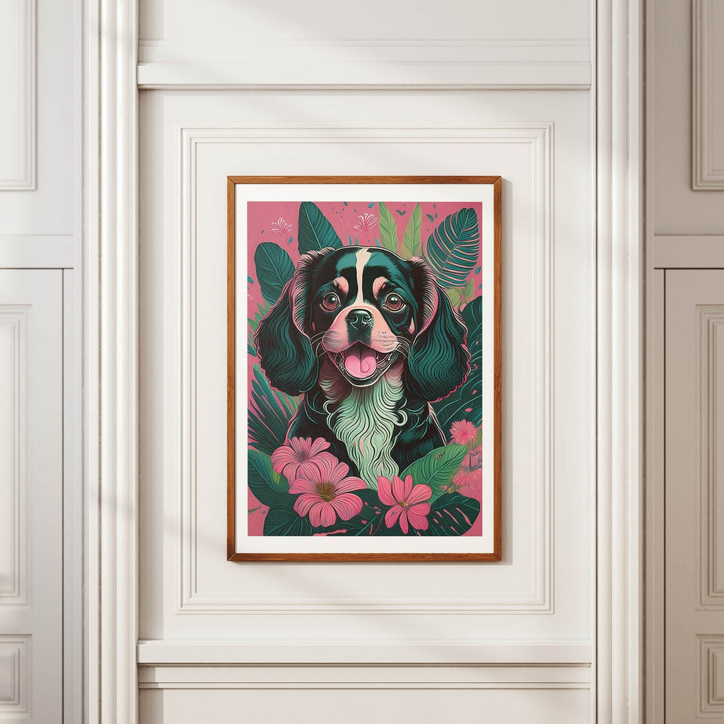 King Charles Spaniel Flowery Dog image 3