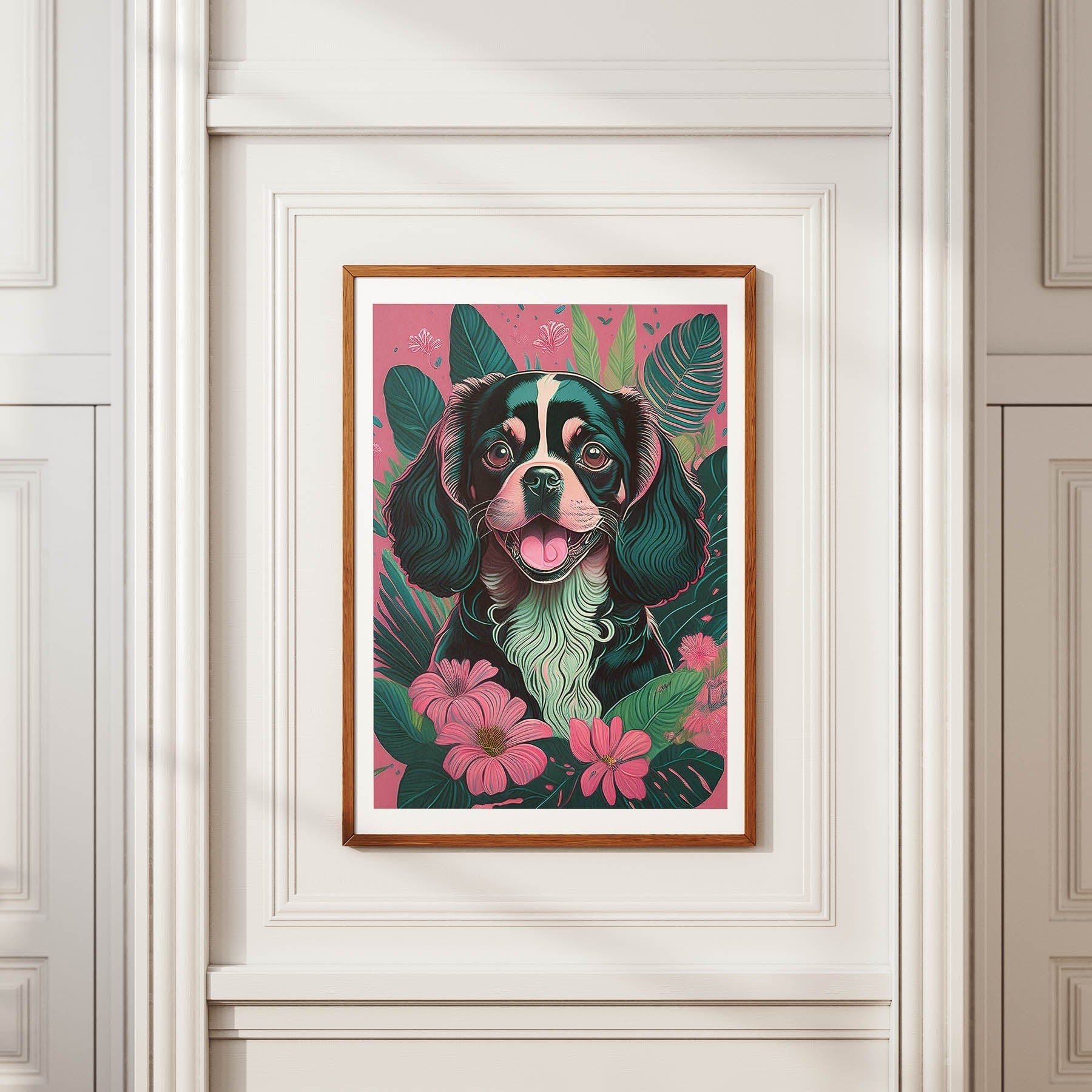 King Charles Spaniel Flowery Dog image 3
