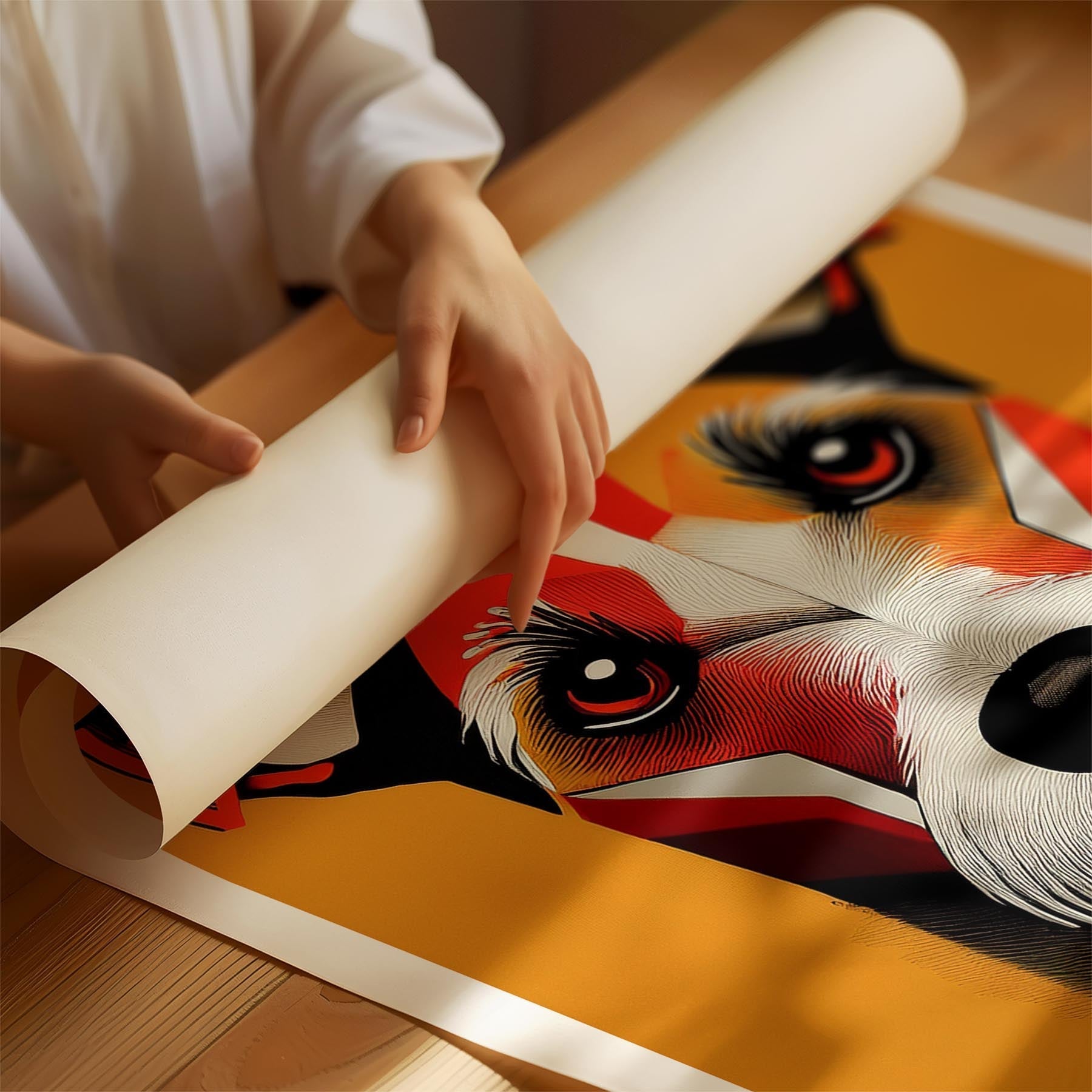 Fox Terrier Geometric Orange Series image 1