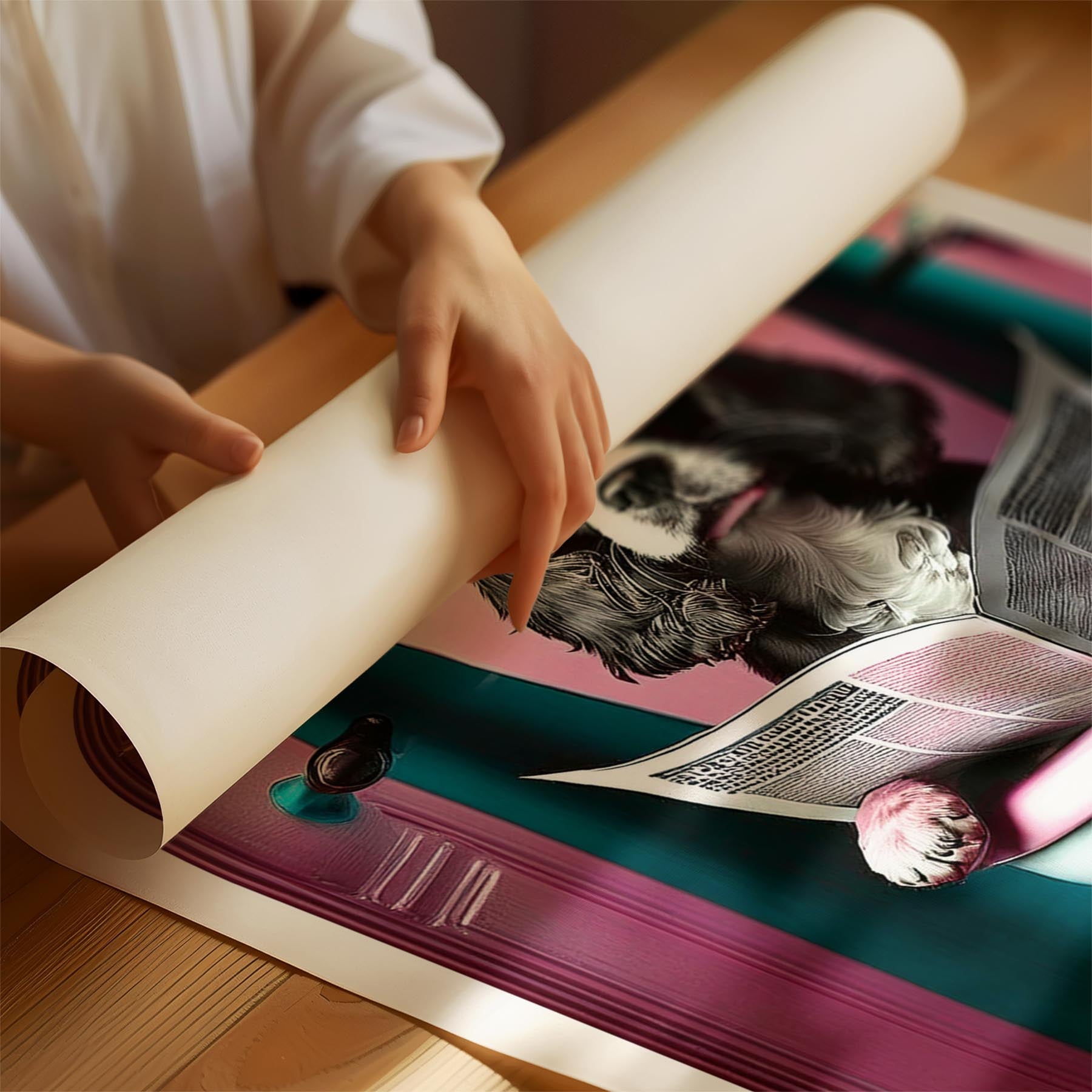 Cavalier Spaniel Toilet Dogs PInk and Turquise image 1