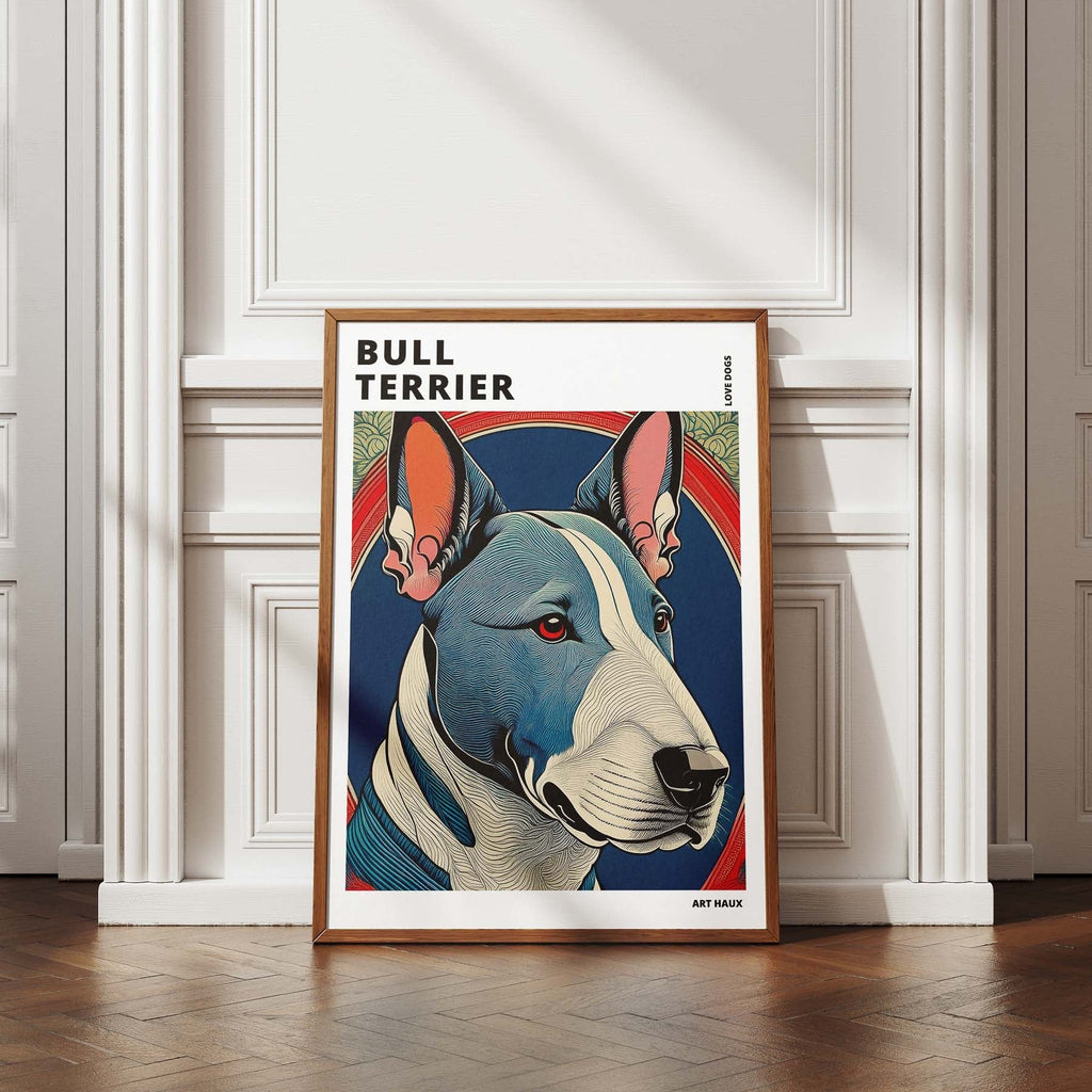 Bull Terrier Hokusai Japanese Inspired Dog Series with Text image 4
