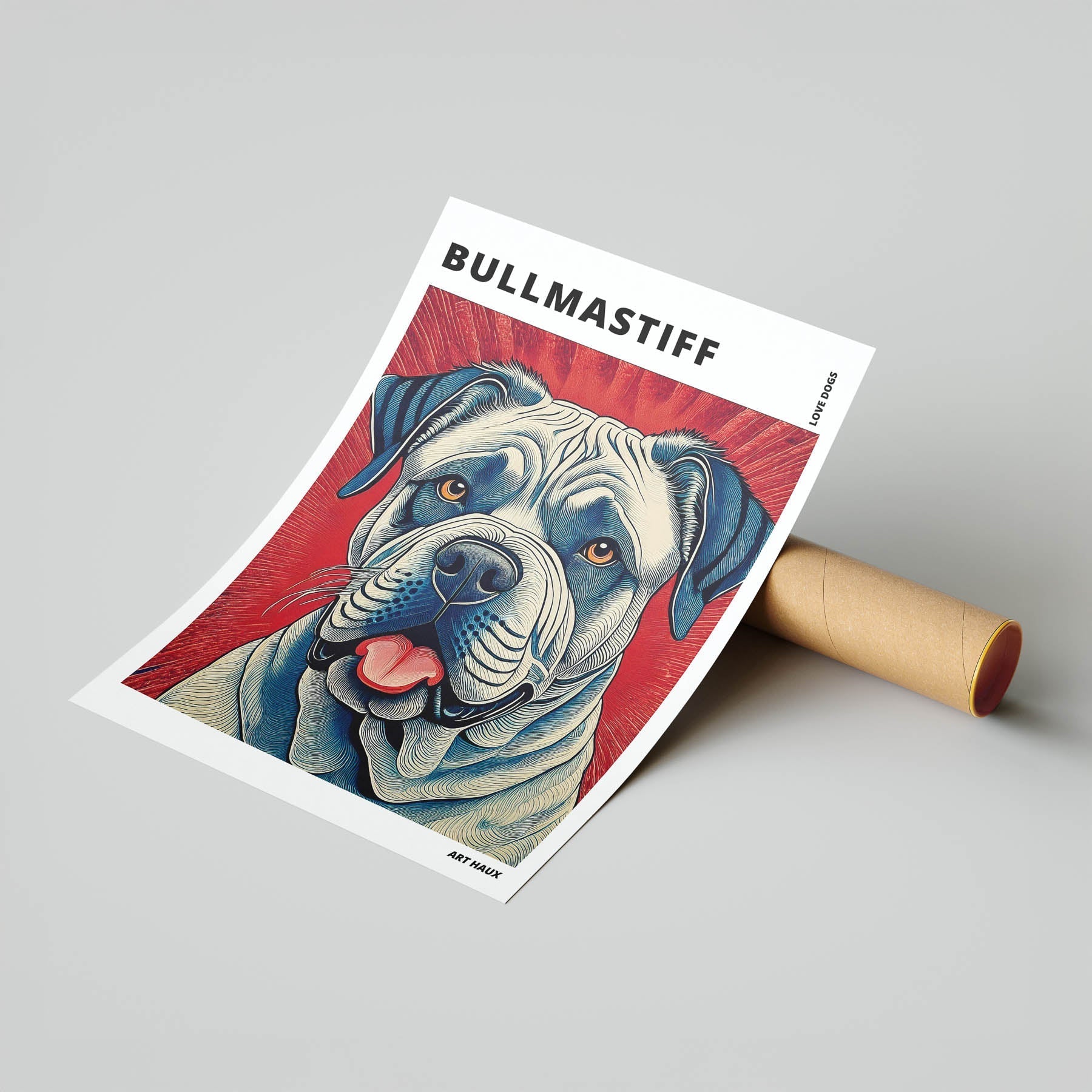 Bullmastiff Hokusai Japanese Inspired Dog Series with Text image 6