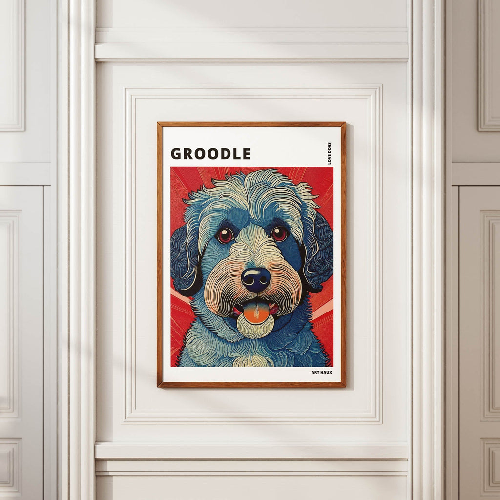 Groodle Hokusai Japanese Inspired Dog Series with Text image 3