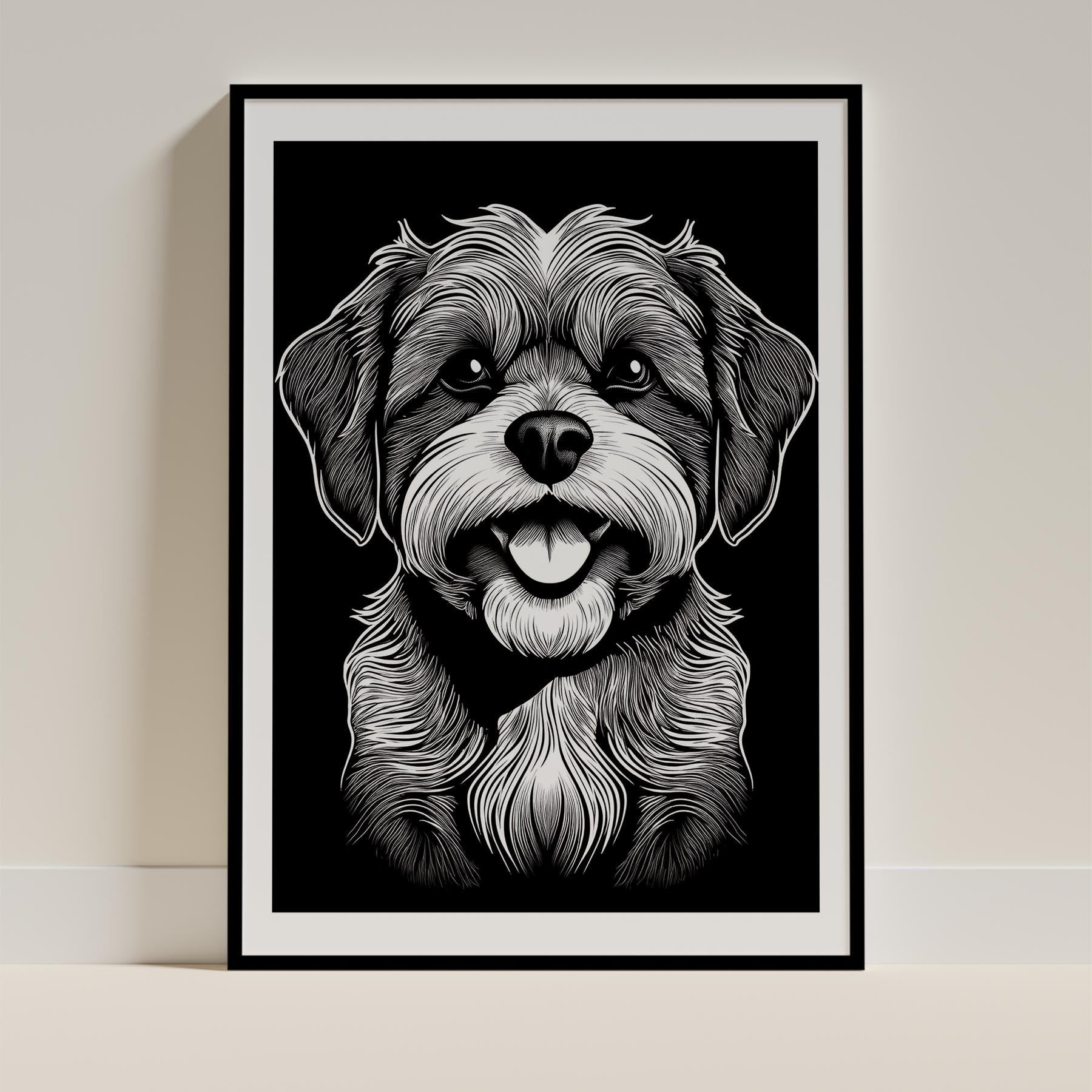 Shih Tzu Line Dog Series in Black and White image 0