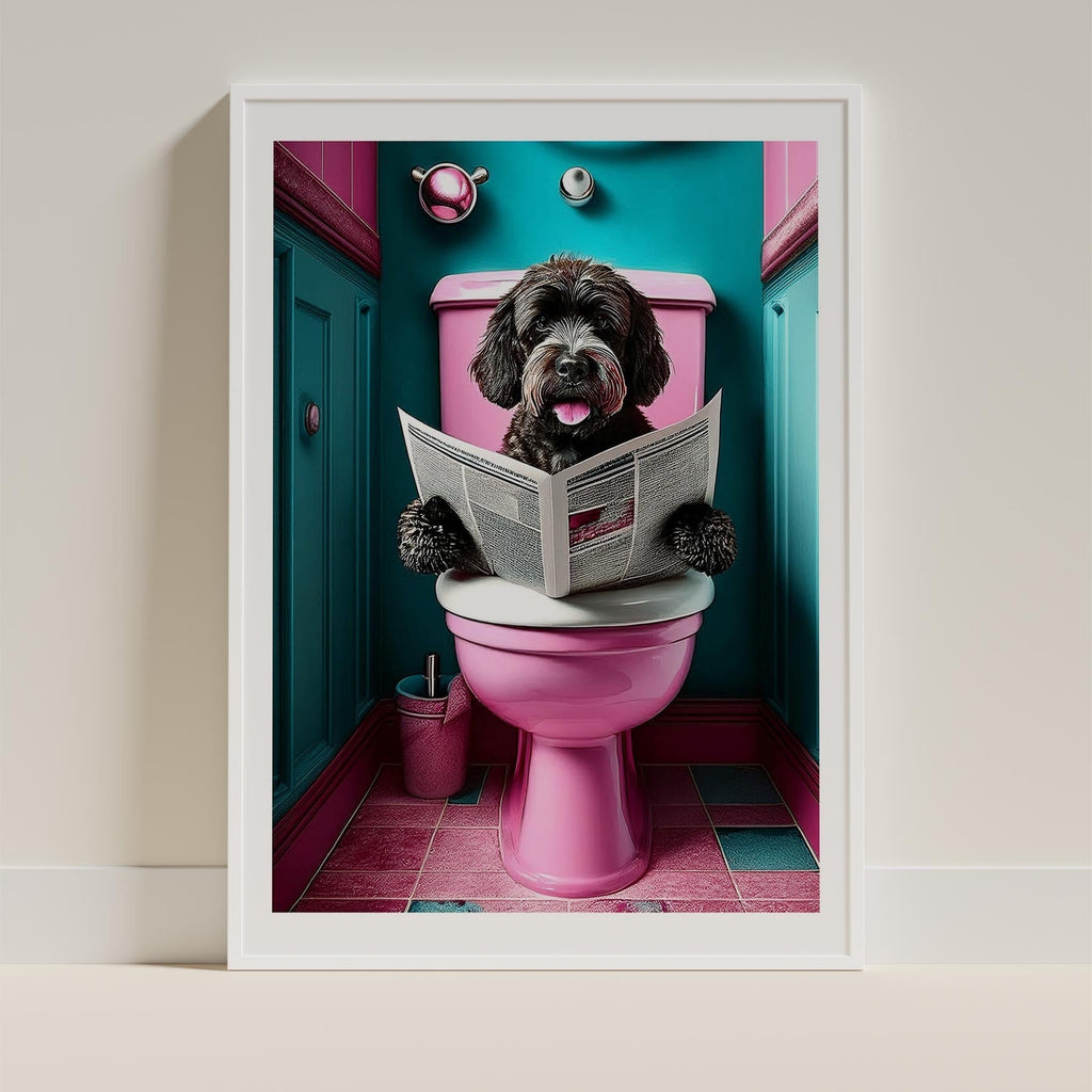 Spanish Water Dog Toilet Dogs PInk and Turquise image 9