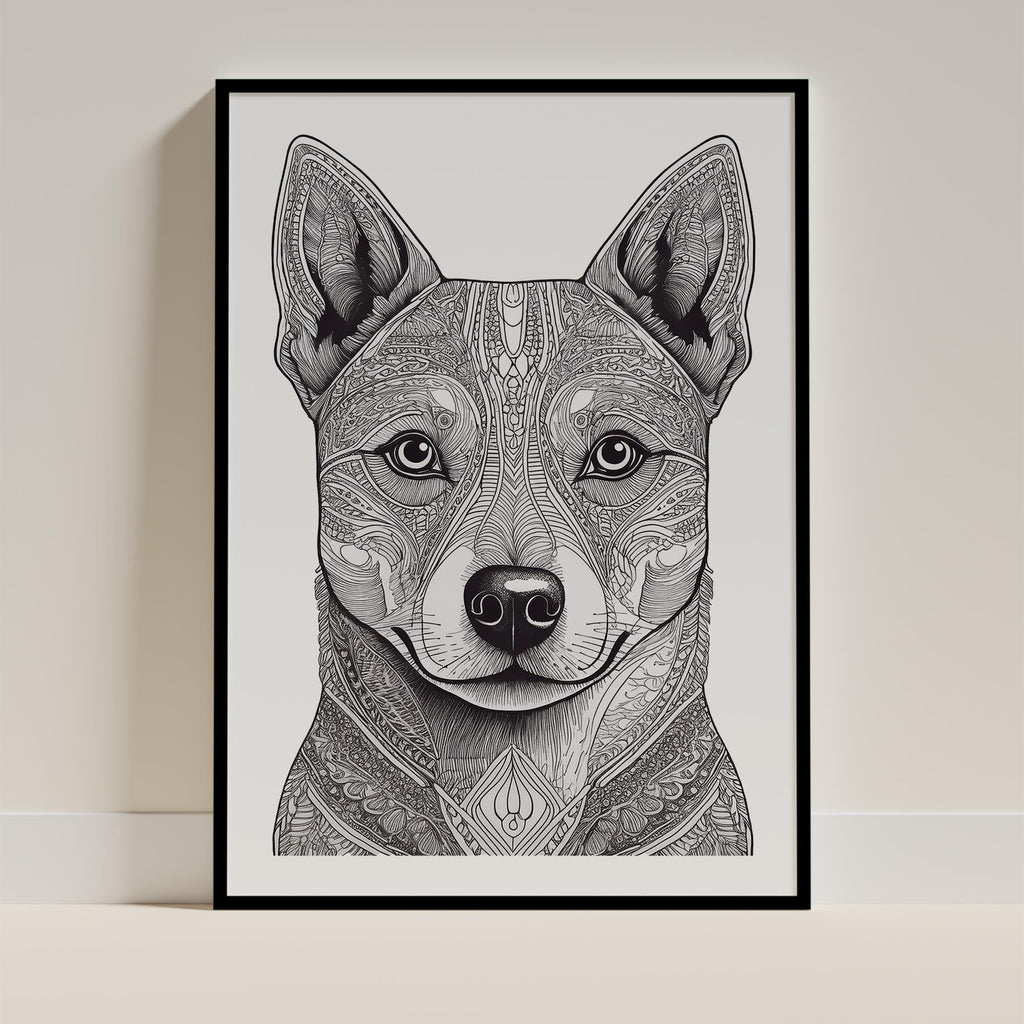 Shiba Mandala Black and White Dog Series image 0