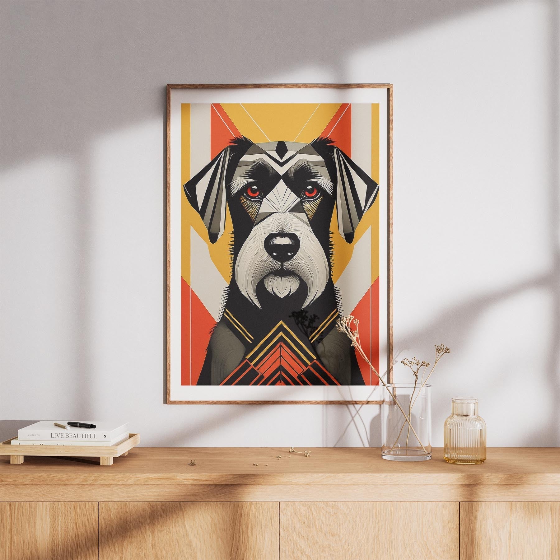 Black Russian Terrier Geometric Orange Series image 8