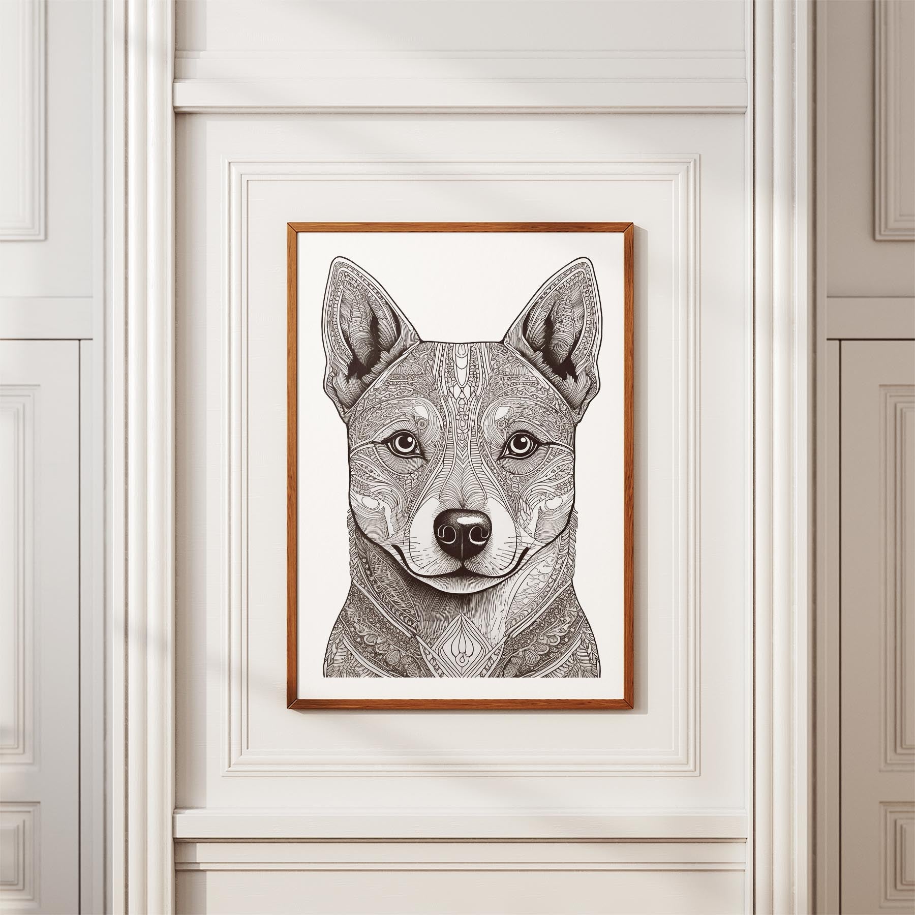 Shiba Mandala Black and White Dog Series image 3