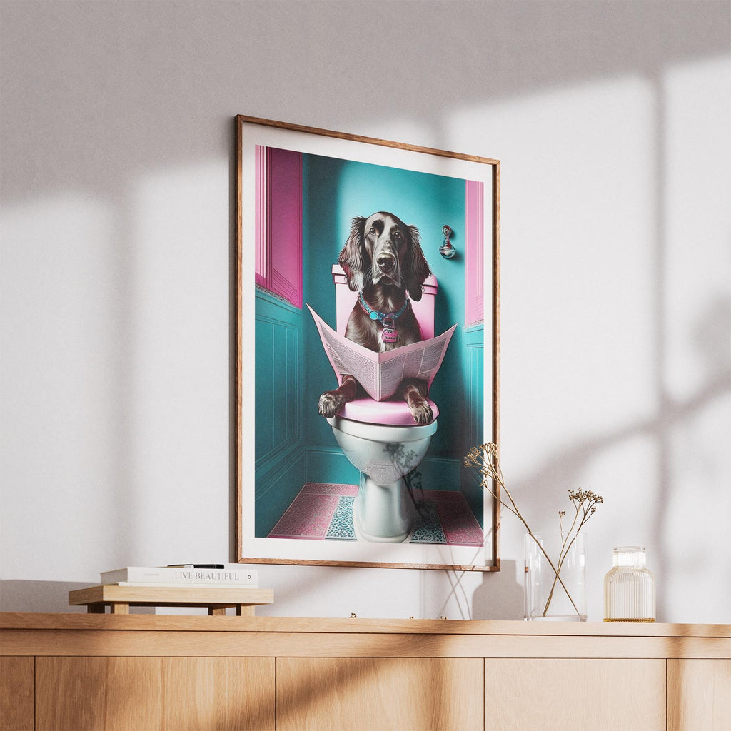 Irish Setter Toilet Dogs PInk and Turquise image 5