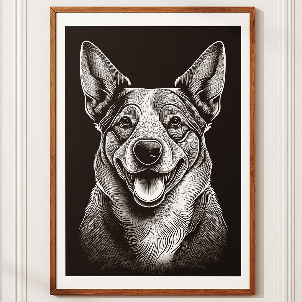 Cattle Dog Line Dog Series in Black and White image 10