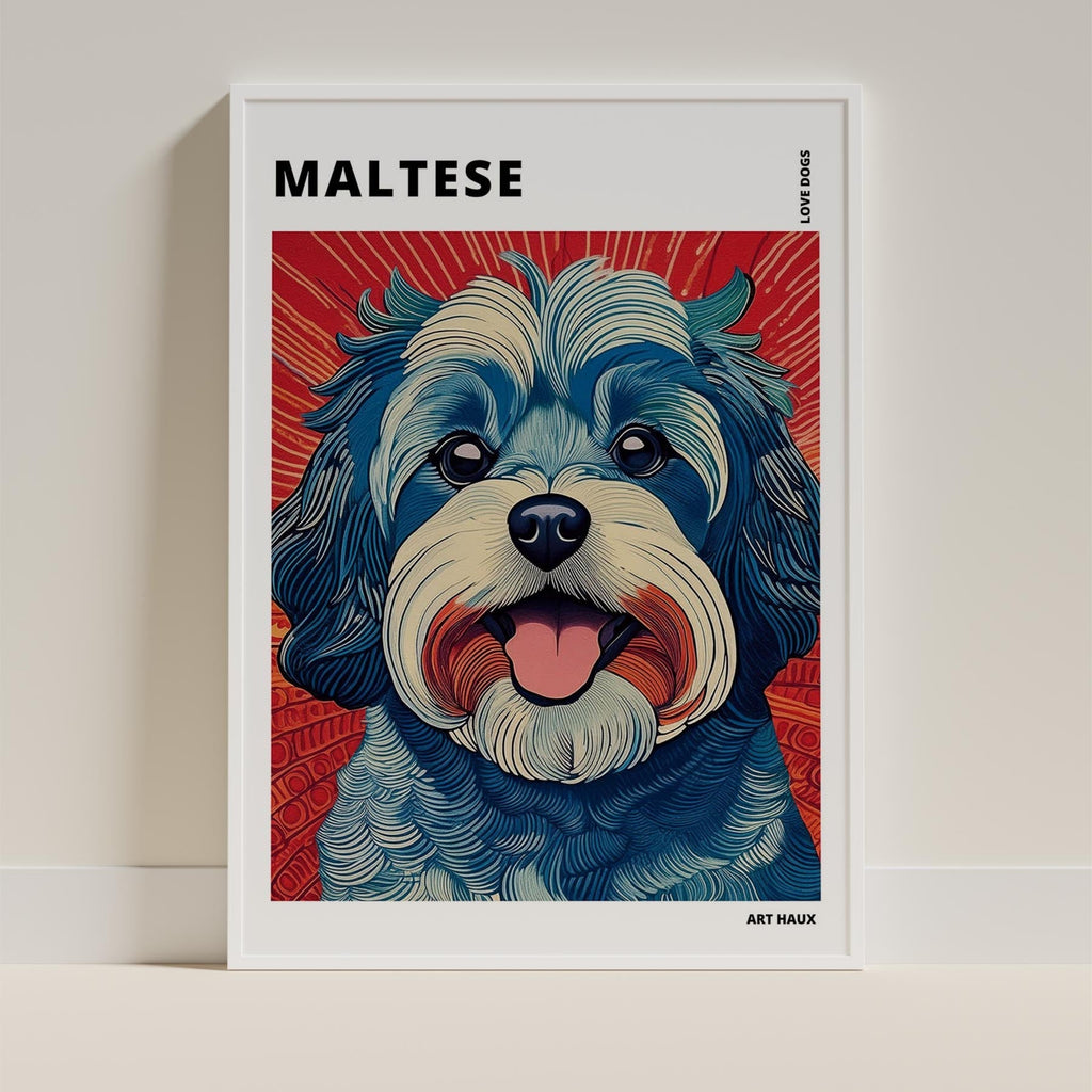 Maltese Hokusai Japanese Inspired Dog Series with Text image 8