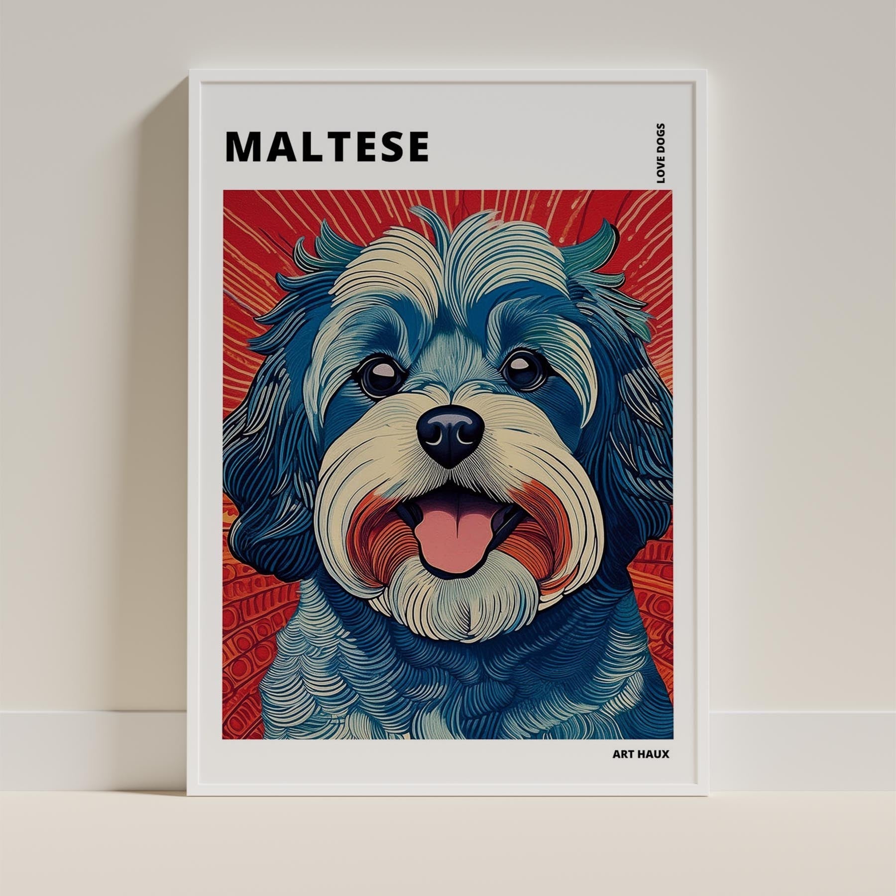 Maltese Hokusai Japanese Inspired Dog Series with Text image 8