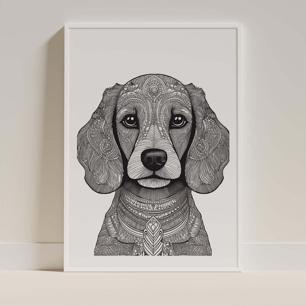 Poodle Mandala Black and White Dog Series image 9