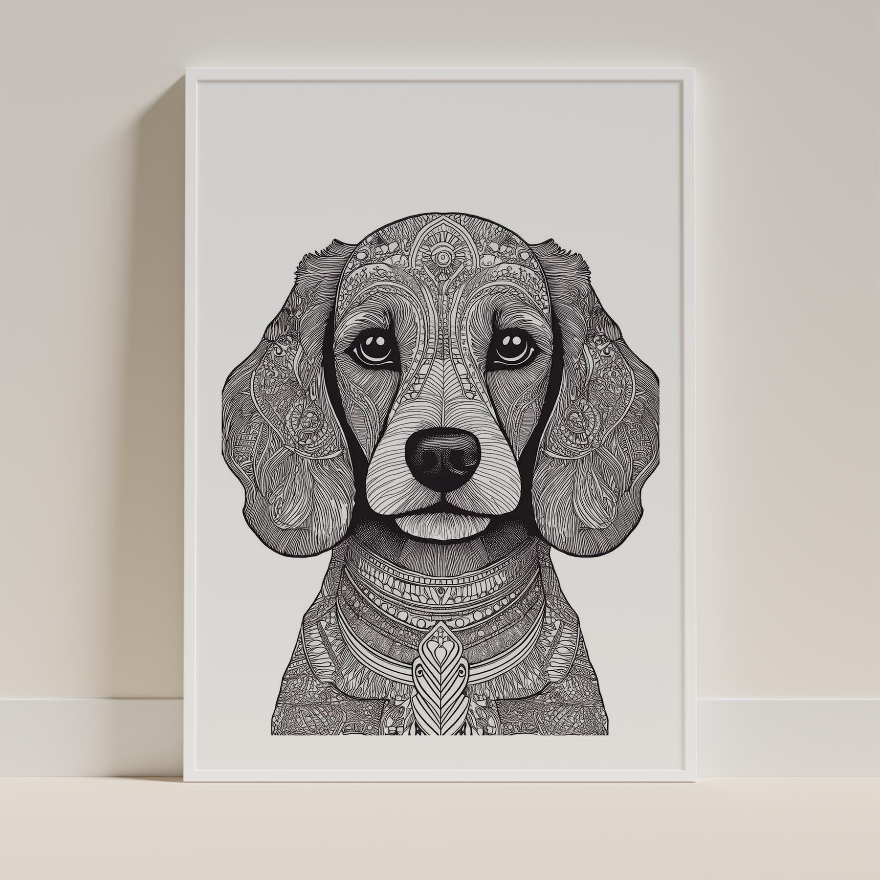 Poodle Mandala Black and White Dog Series image 9