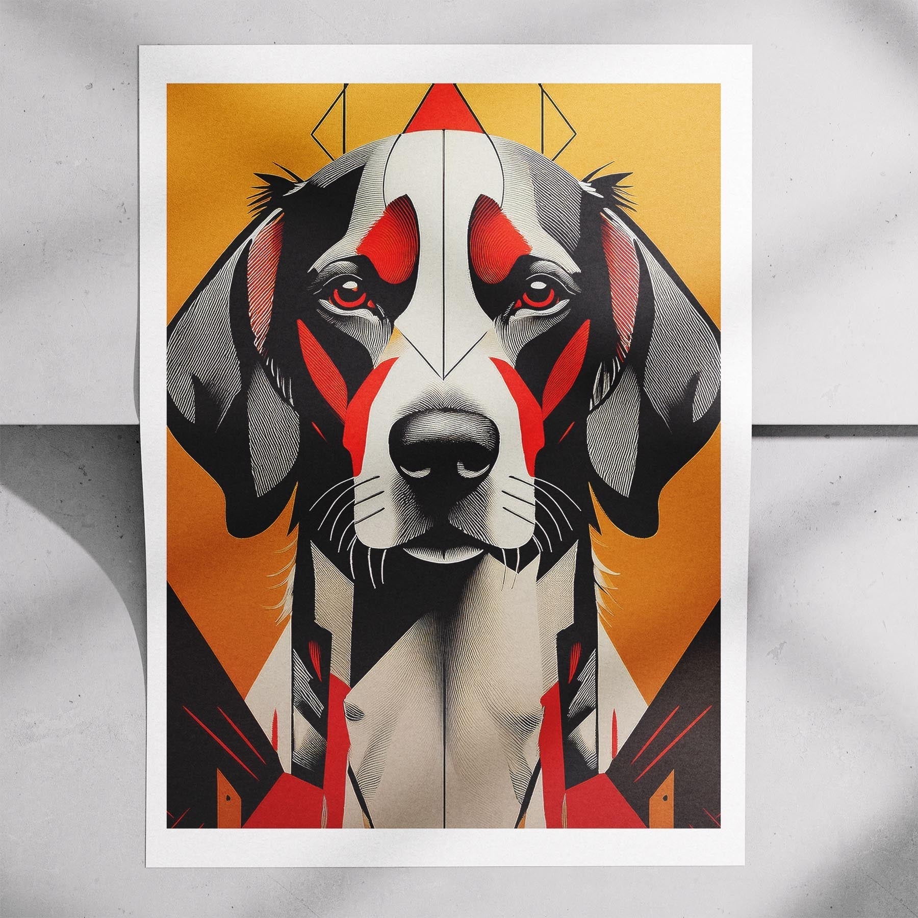 English Setter Geometric Orange Series image 7