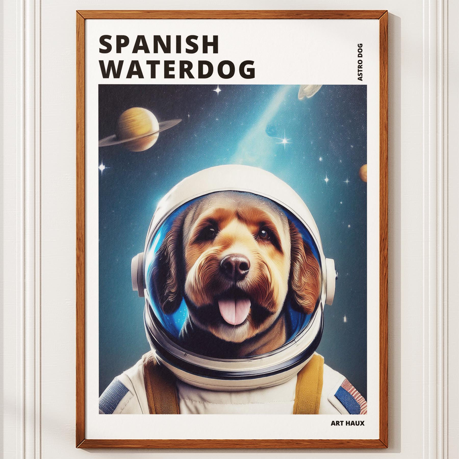 Spanish Water Dog Astronaut Dog Series with Text Astro Dog image 10