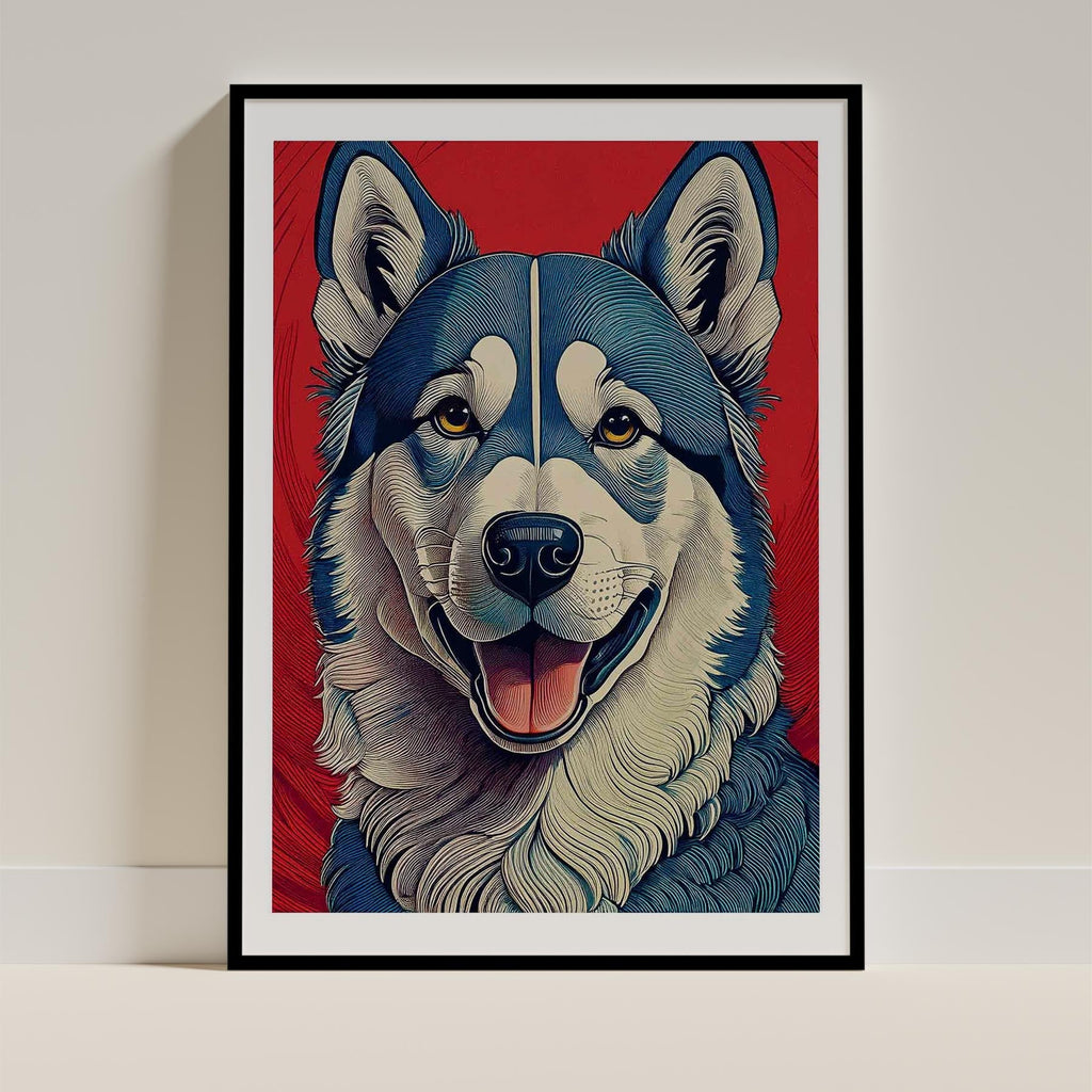 Alaskan Malamute Hokusai Japanese Inspired Dog Series image 0