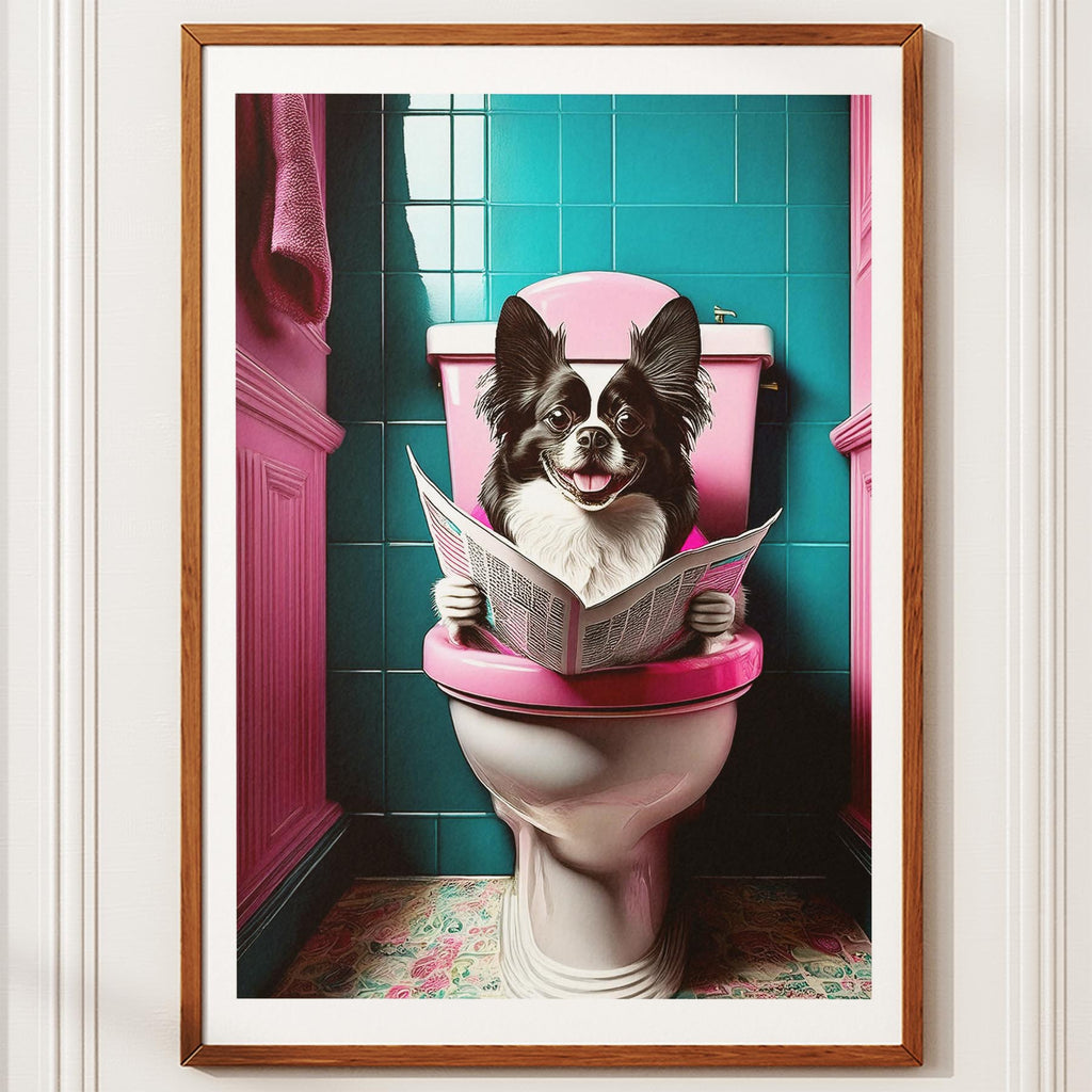 Japanese Chin Toilet Dogs PInk and Turquise image 10