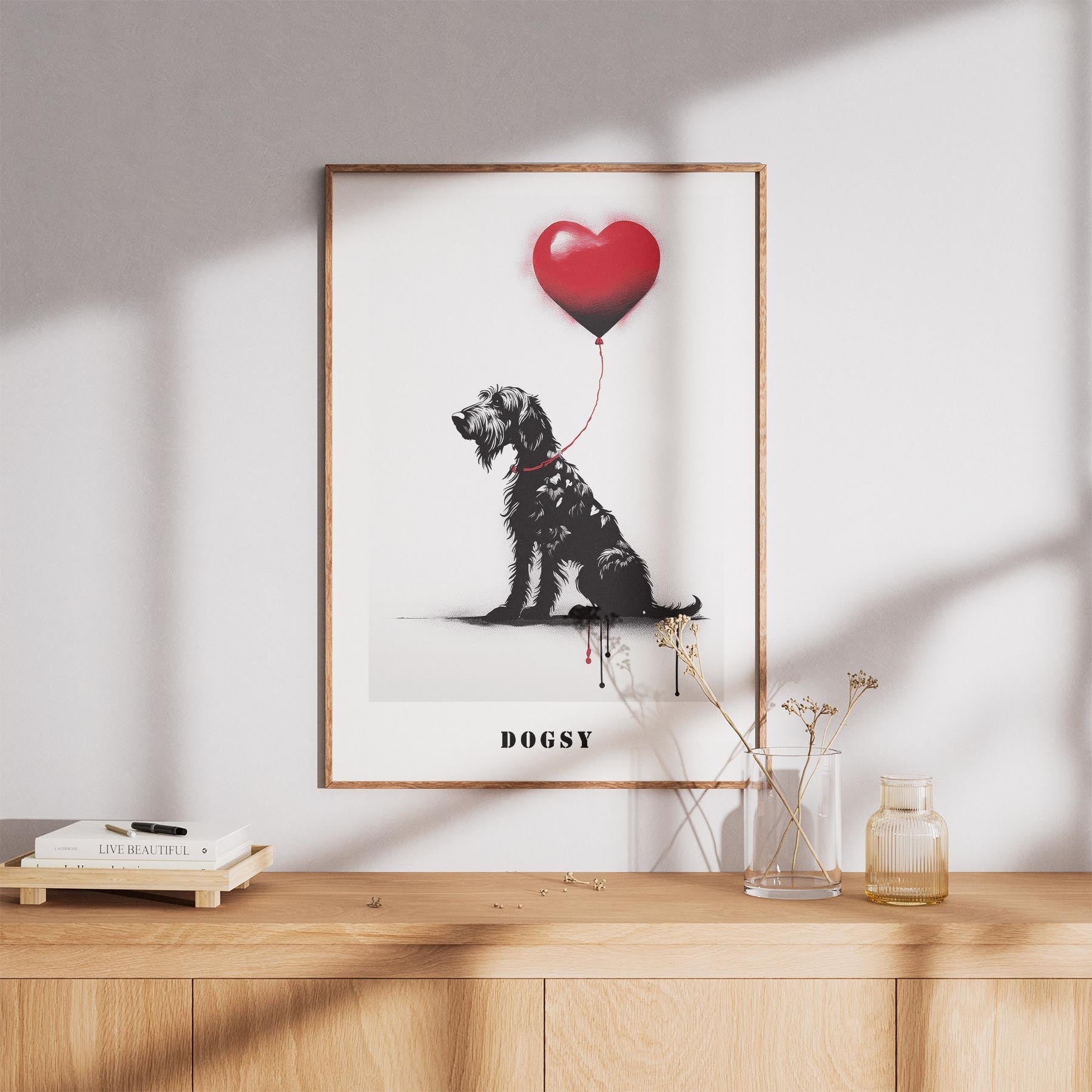 Irish Wolfhound DOGSY Series inspired by the Art of Banksy with text Dogsy image 8