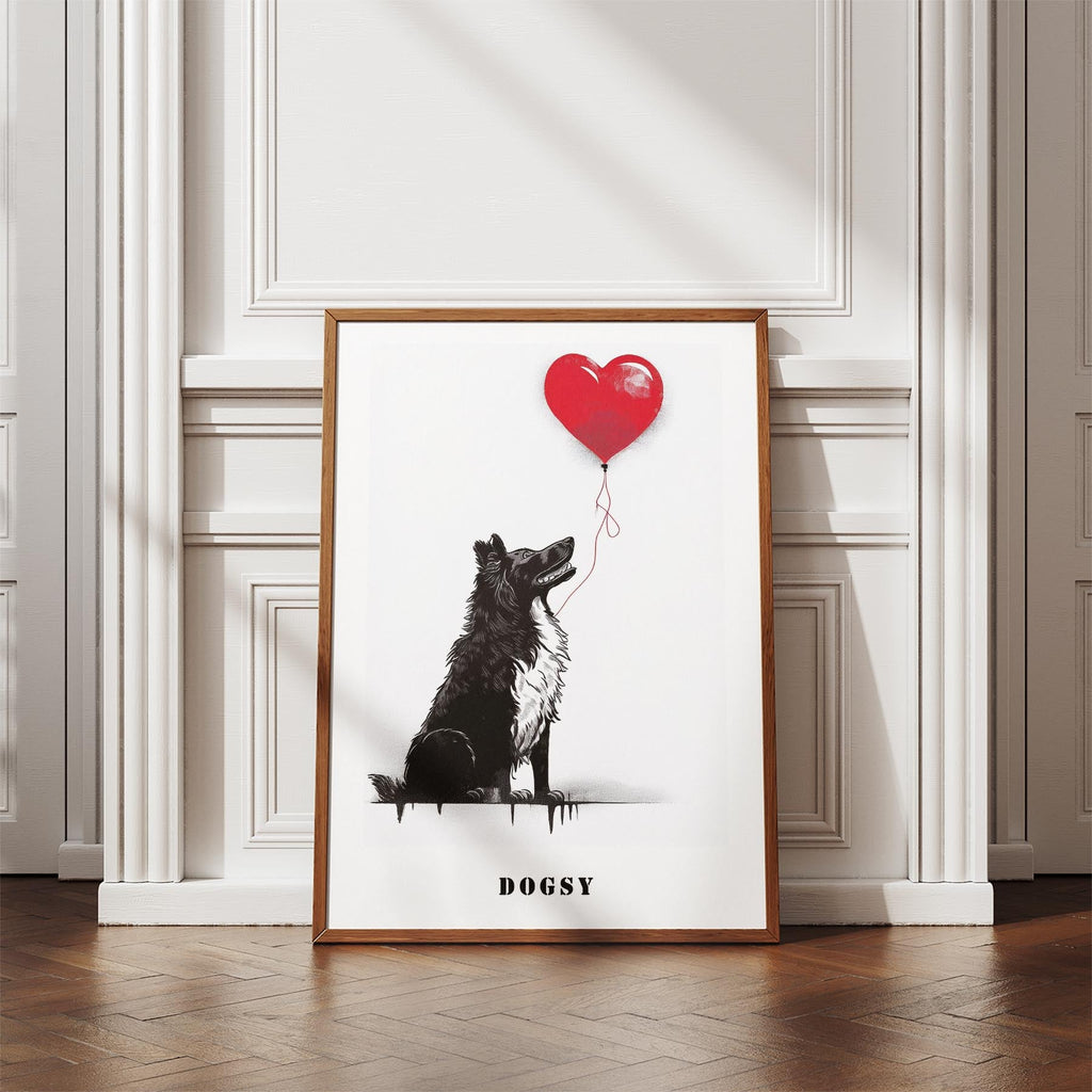 Rough Smooth Collie DOGSY Series inspired by the Art of Banksy with text Dogsy image 4