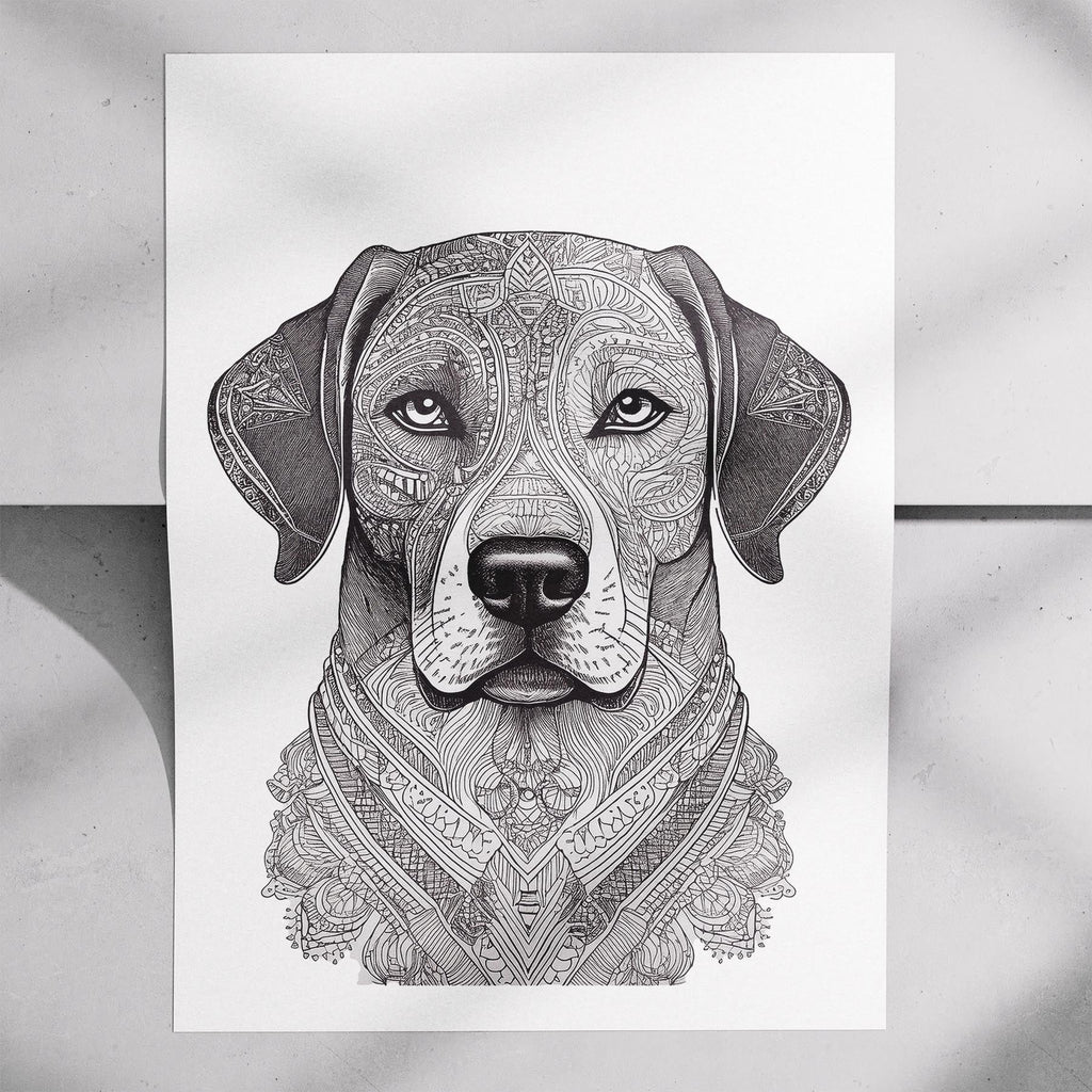 Maremma Mandala Black and White Dog Series image 7