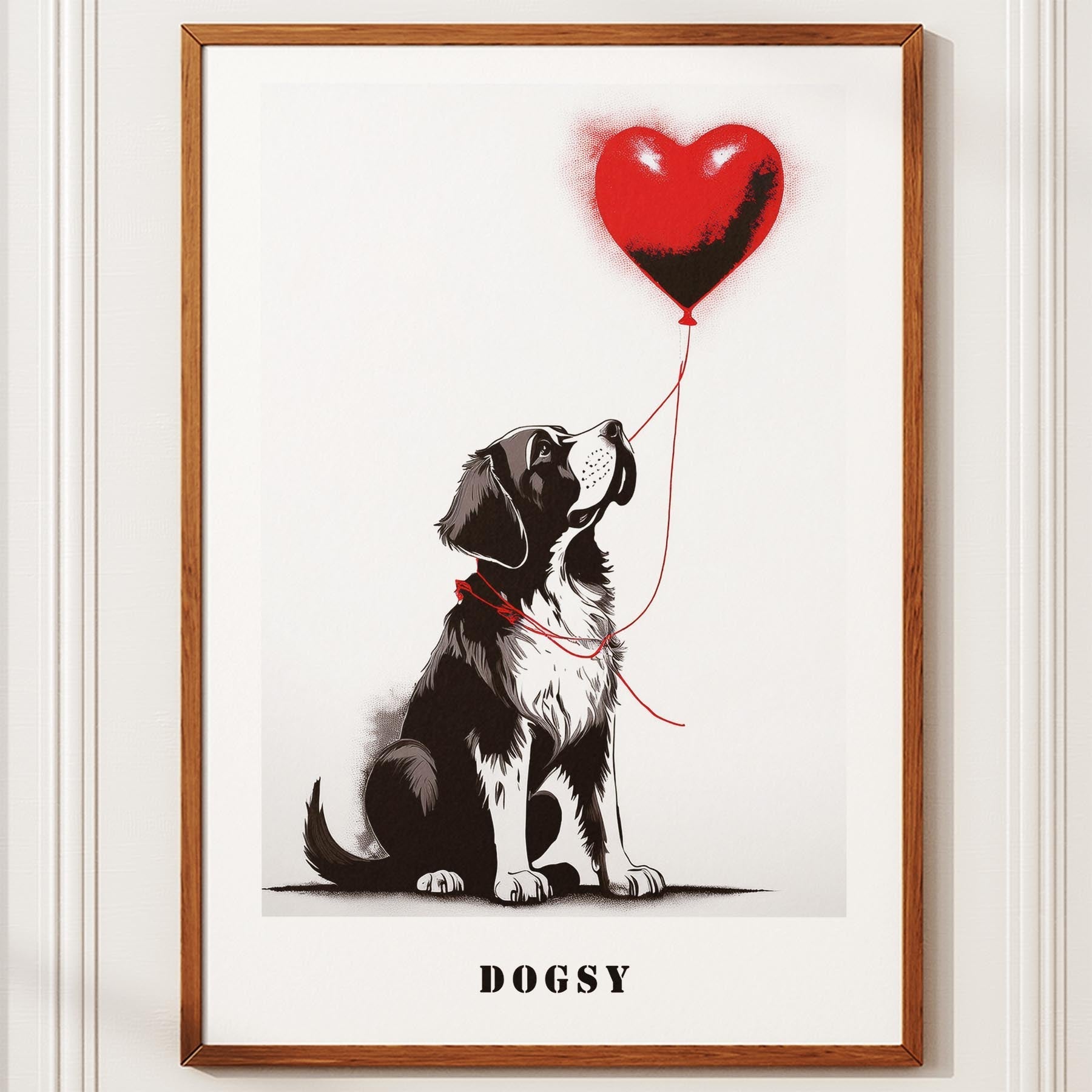 Saint Bernard DOGSY Series inspired by the Art of Banksy with text Dogsy image 10