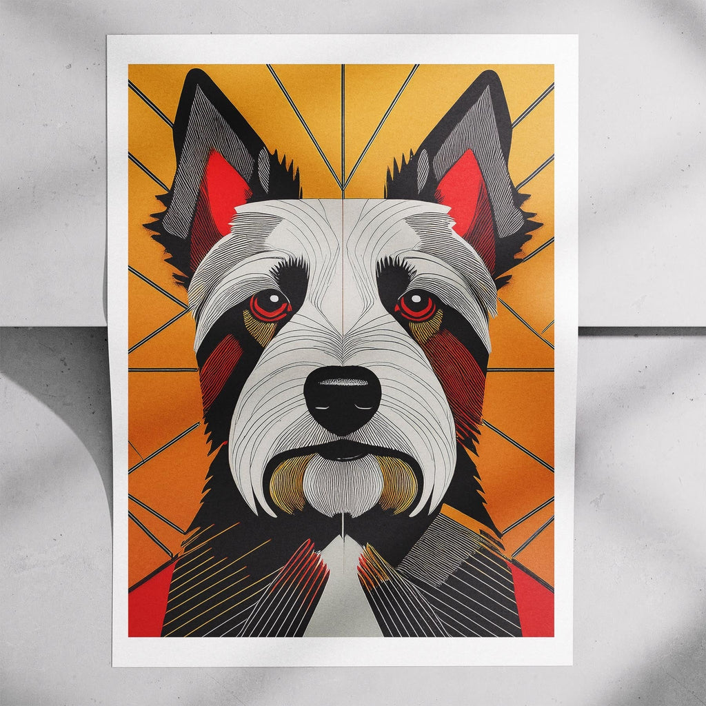 Australian Terrier Geometric Orange Series image 7