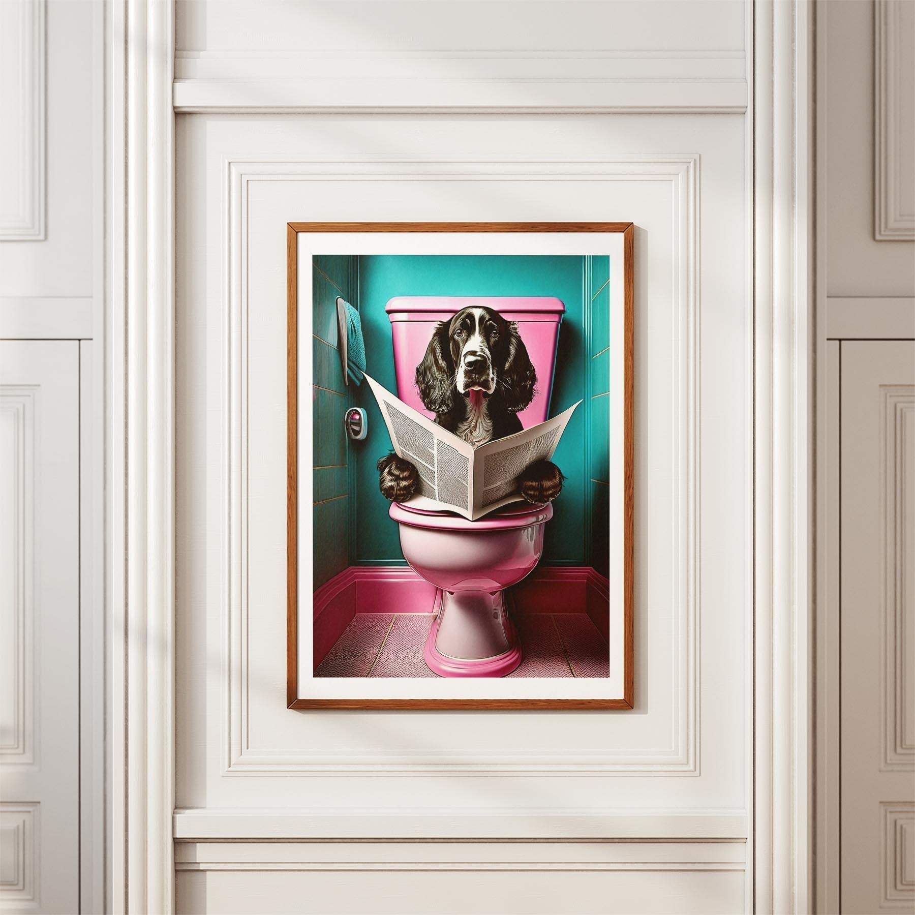 Gordon Setter Toilet Dogs PInk and Turquise image 3