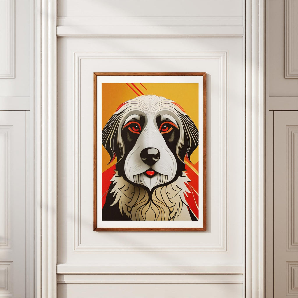 Old English Sheepdog Geometric Orange Series image 3