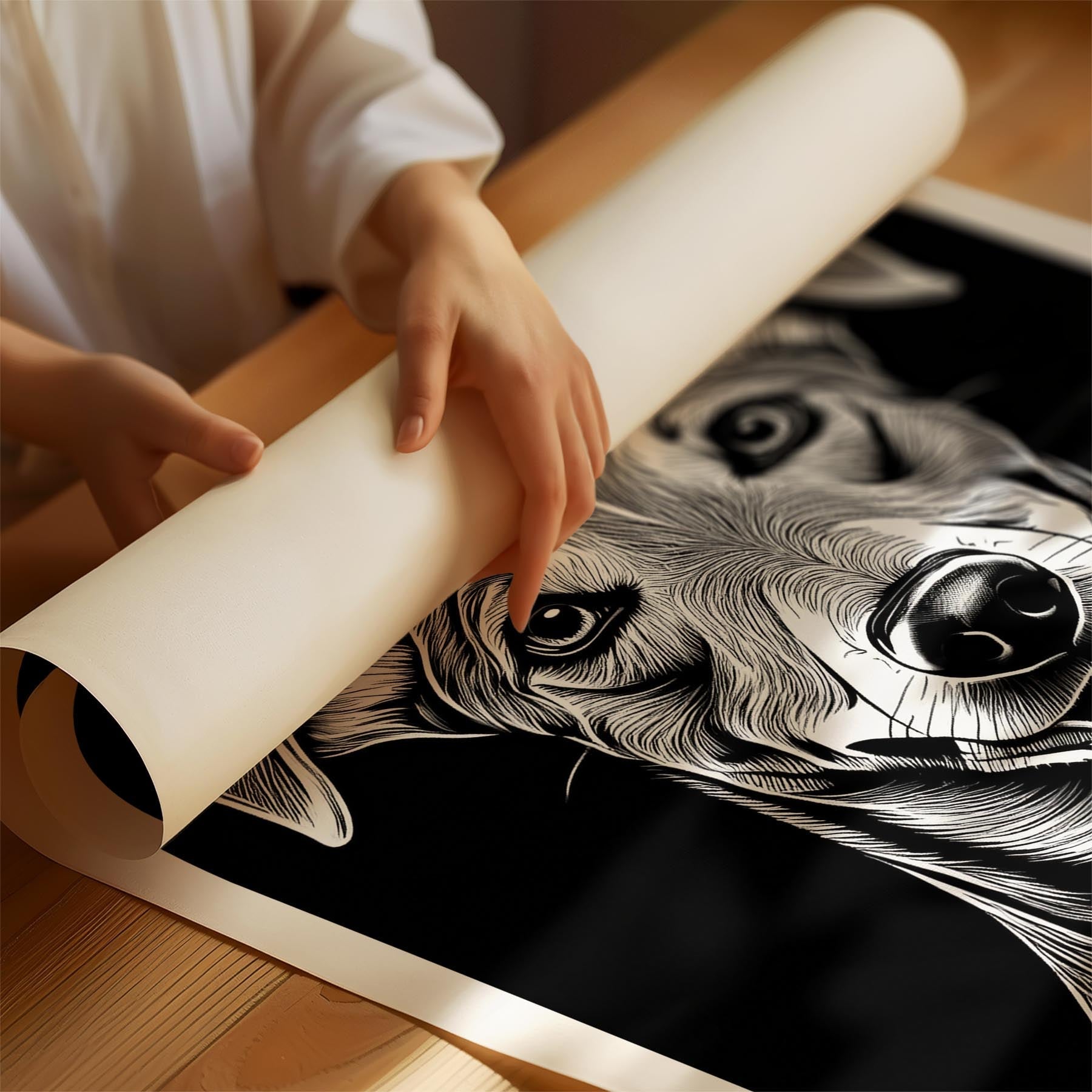 Greyhound Line Dog Series in Black and White image 1