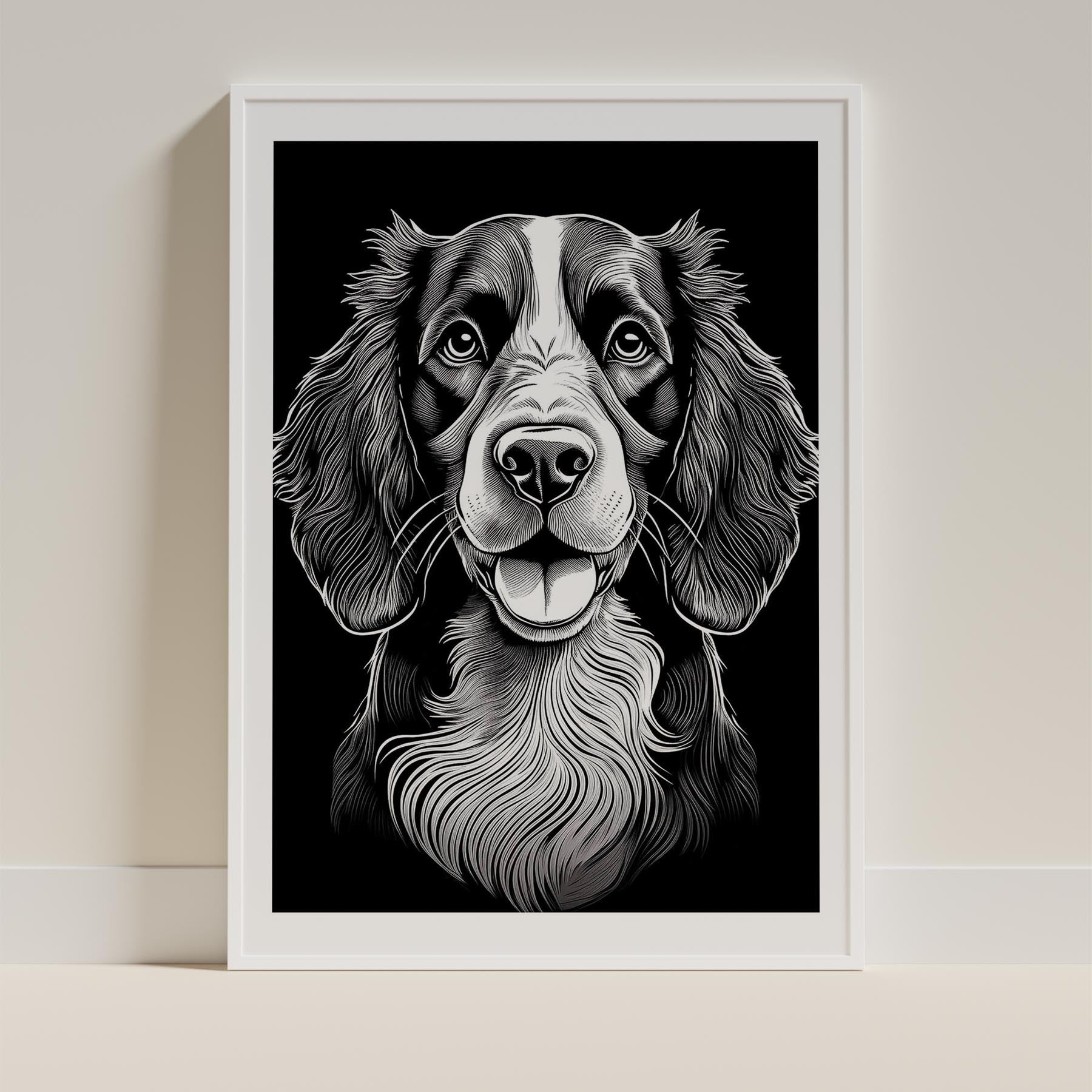 English Springer Spaniel Line Dog Series in Black and White image 10