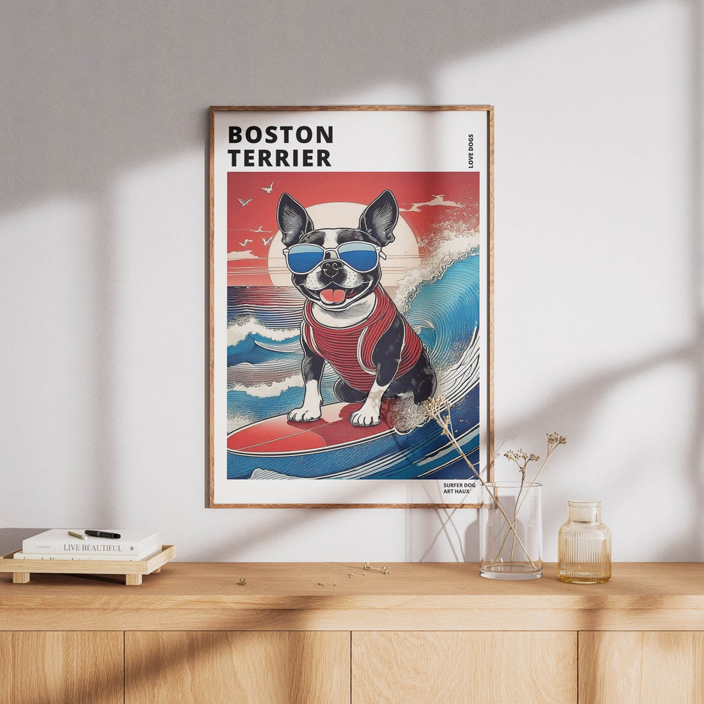 Boston Terrier Hokosai Surfer Dogs 2 image 8